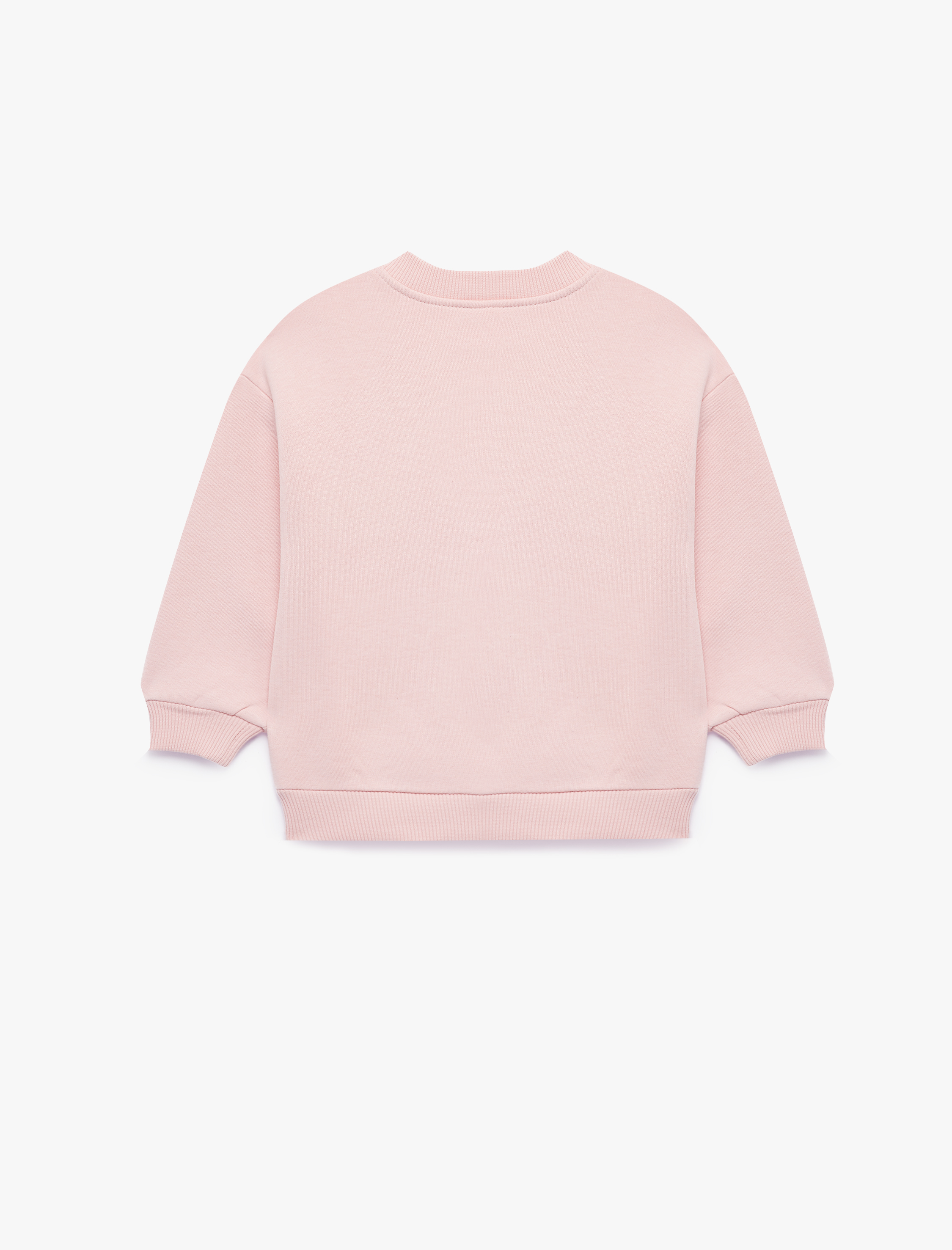  Kız Bebek Baskılı Uzun Kollu Bisiklet Yaka Şardonlu Sweatshirt