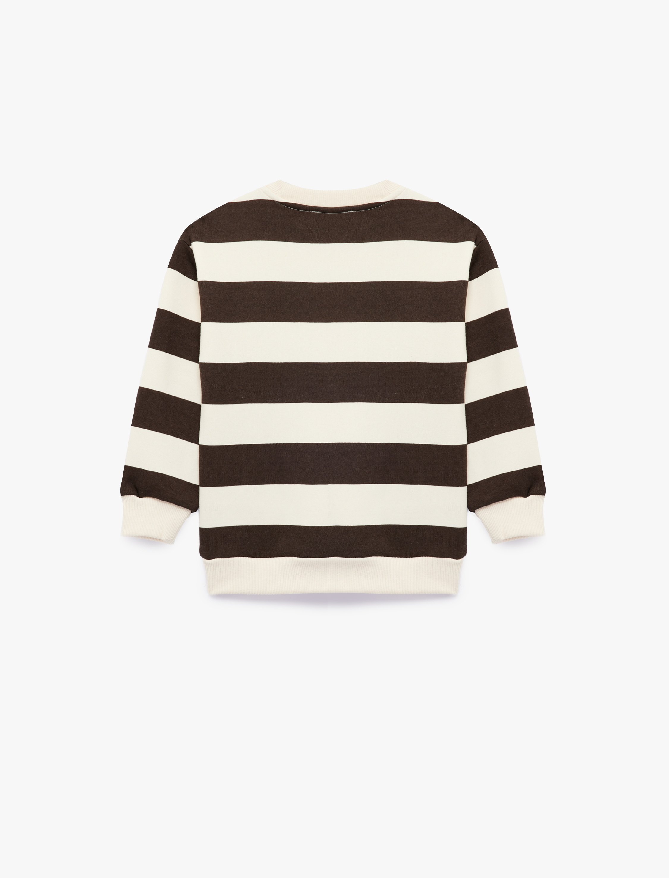  Erkek Çocuk Uzun Kollu Bisiklet Yaka Şardonlu Çizgili Sweatshirt