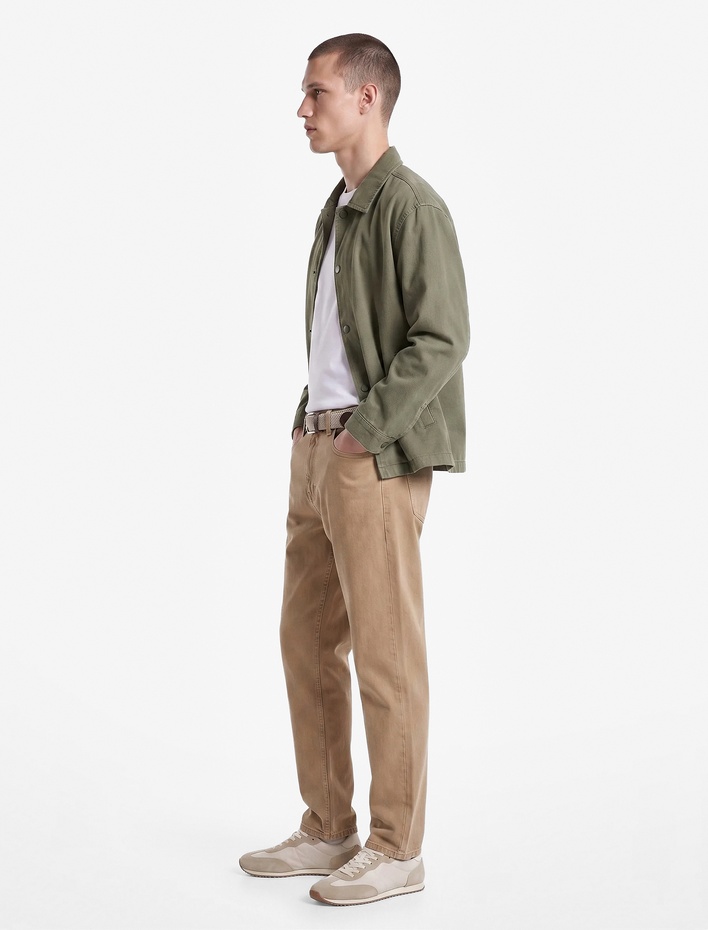  Pamuklu Normal Bel Cepli Vintage Straight Fit Jean Pantolon