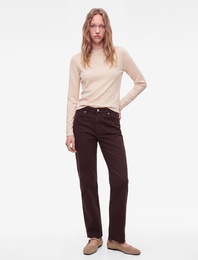 Modal Karışımlı Slim Fit Dik Yaka Uzun Kollu Tişört