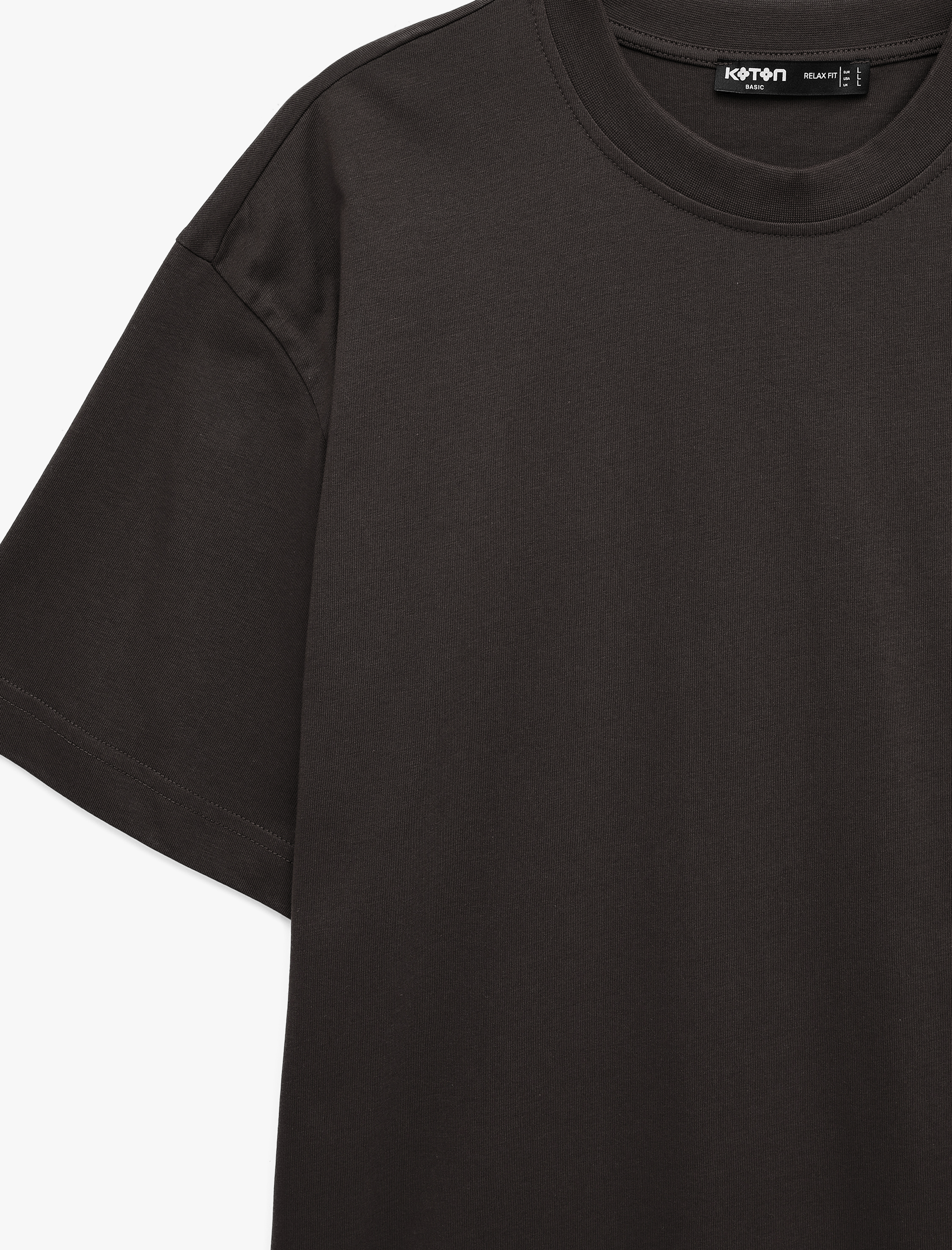 Koton Kısa Kollu Bisiklet Yaka Pamuklu Basic Oversize Tişört görsel 7