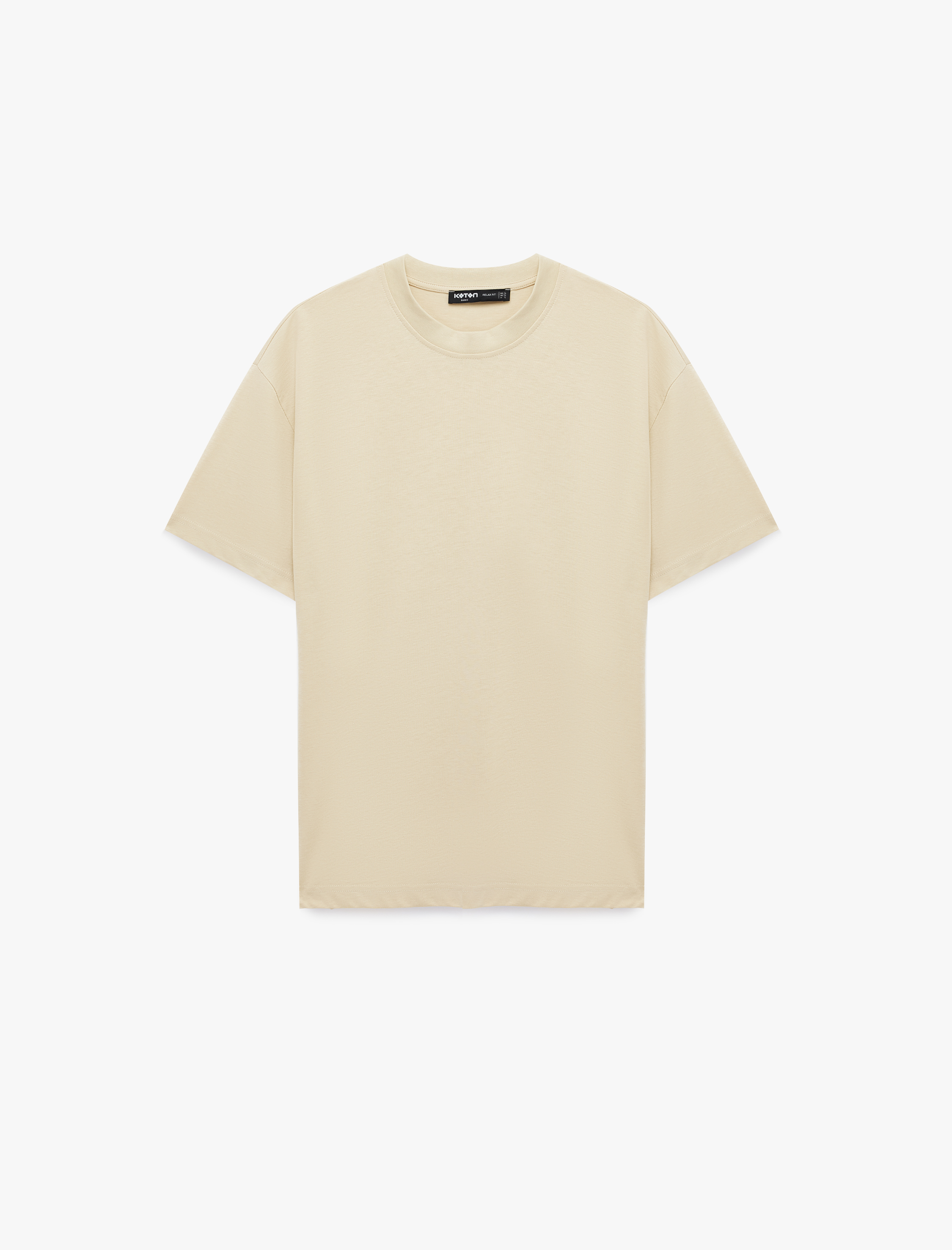Koton Kısa Kollu Bisiklet Yaka Pamuklu Basic Oversize Tişört görsel 5
