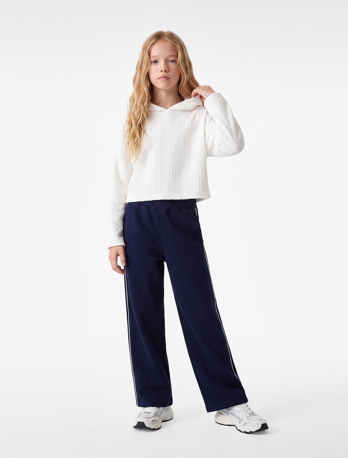 Kız Çocuk Uzun Kollu Basic Kapşonlu Okul Sweatshirt