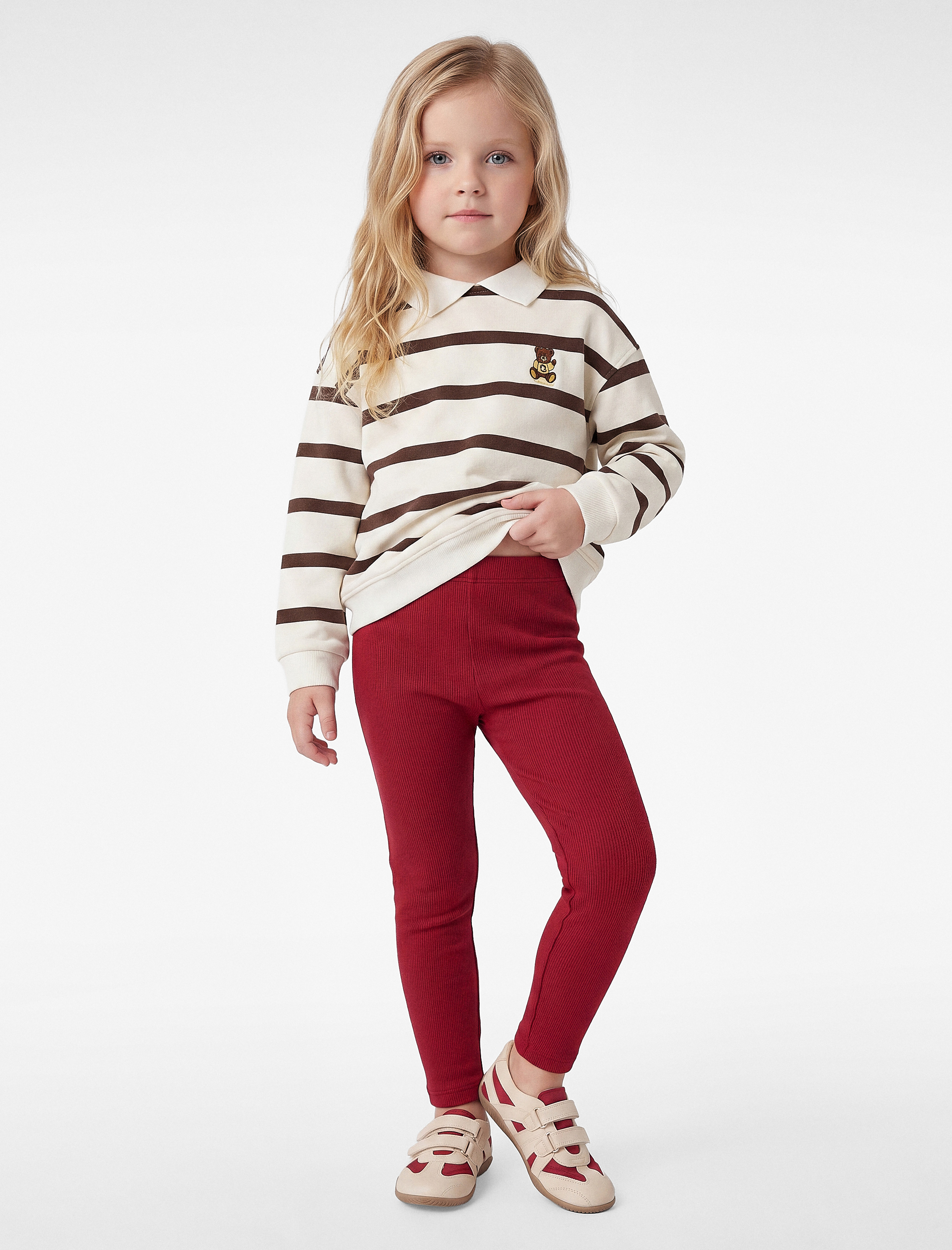  Kız Bebek Pamuklu Beli Lastikli Kaşkorse Basic Uzun Tayt