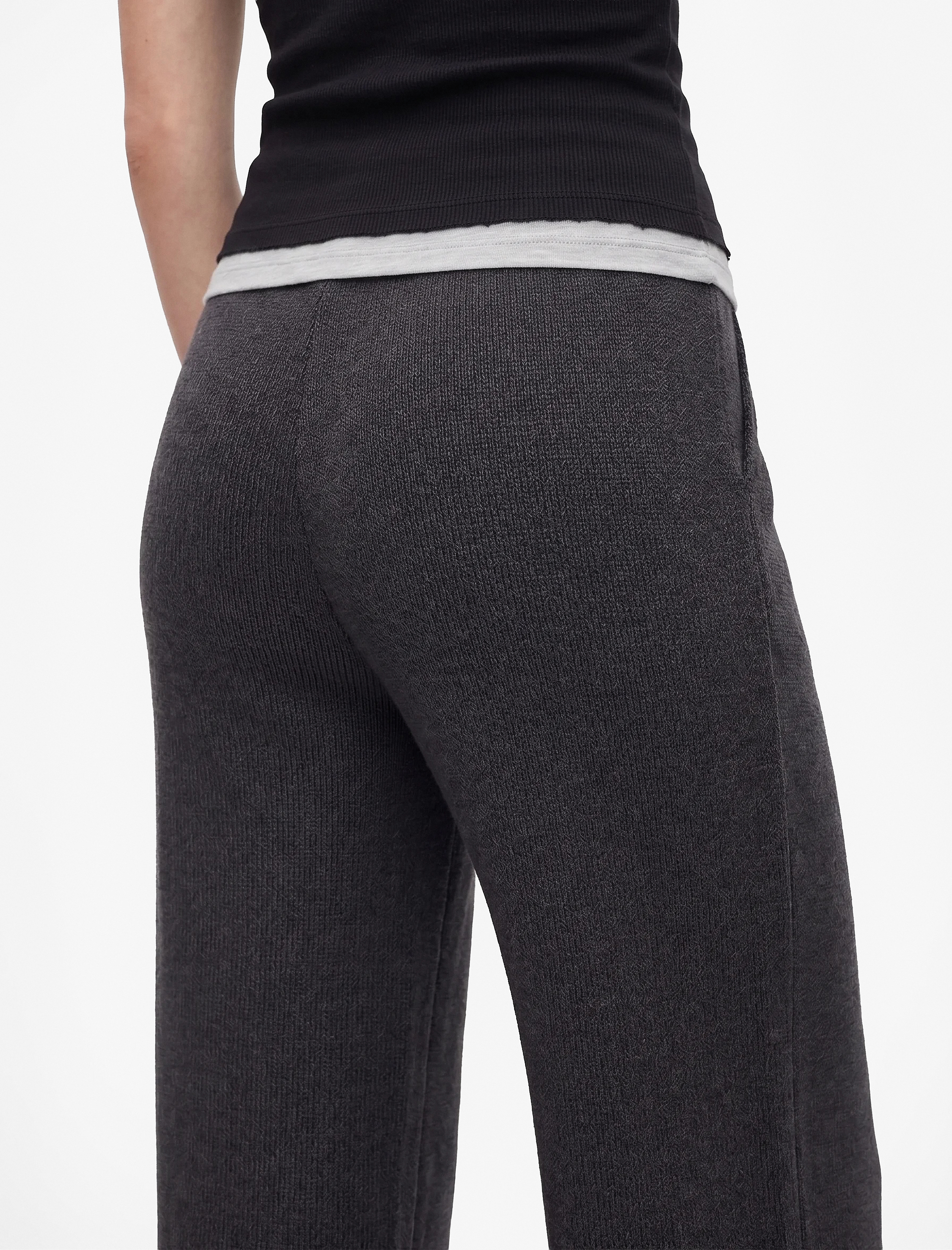 Koton Rahat Kalıp Geniş Paça Beli Bağcıklı Pantolon görsel 4