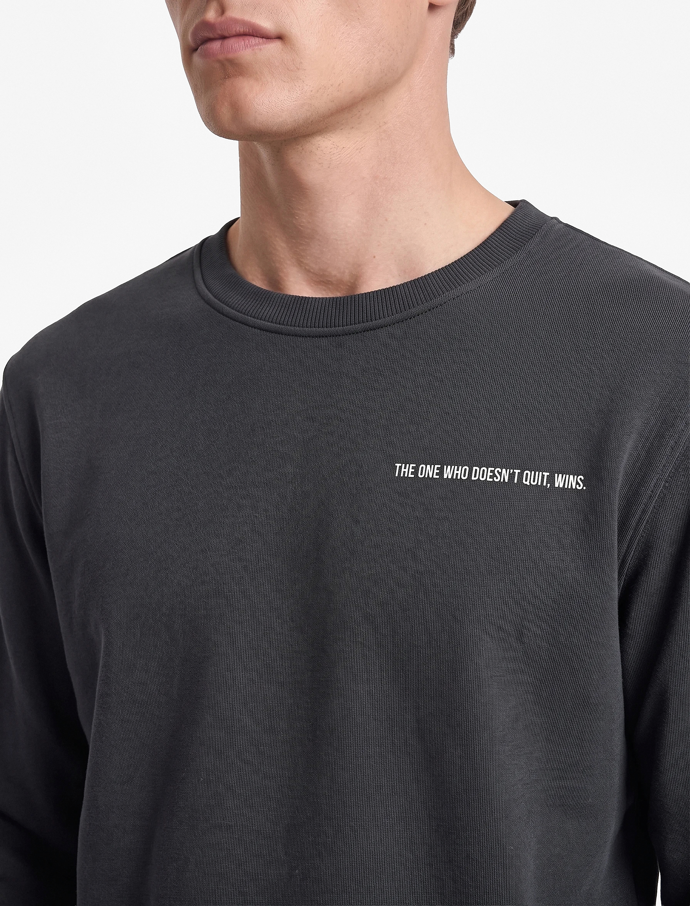   Regular Fit Uzun Kollu Baskı Detaylı Bisiklet Yaka Spor Sweatshirt