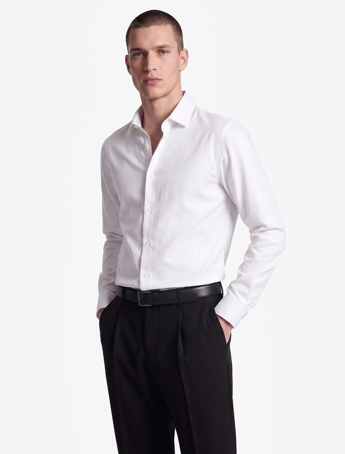  Slim Fit Yarım İtalyan Yaka Uzun Kollu Gömlek