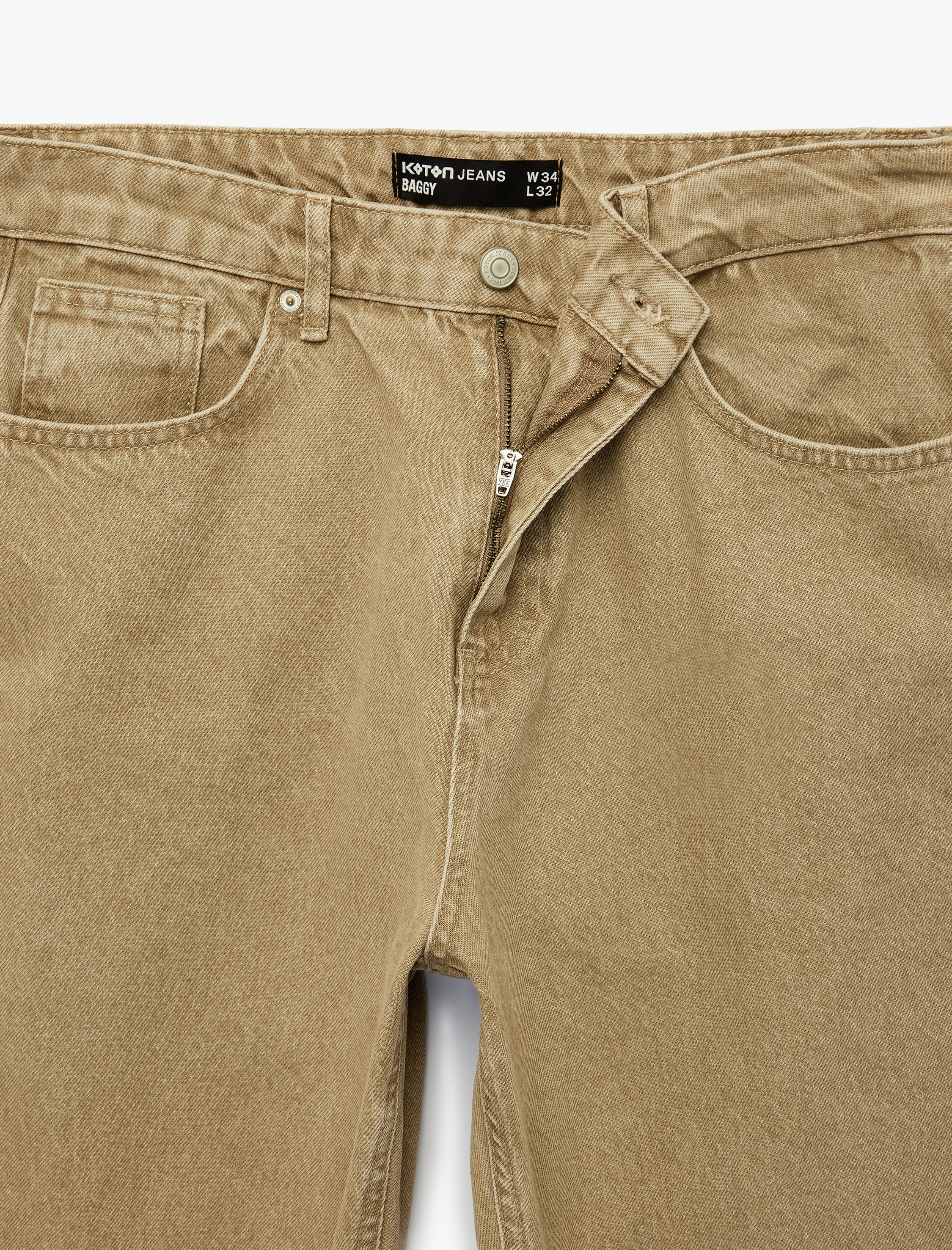 Koton Pamuklu Bol Normal Bel Oversize Baggy Jean Pantolon görsel 7