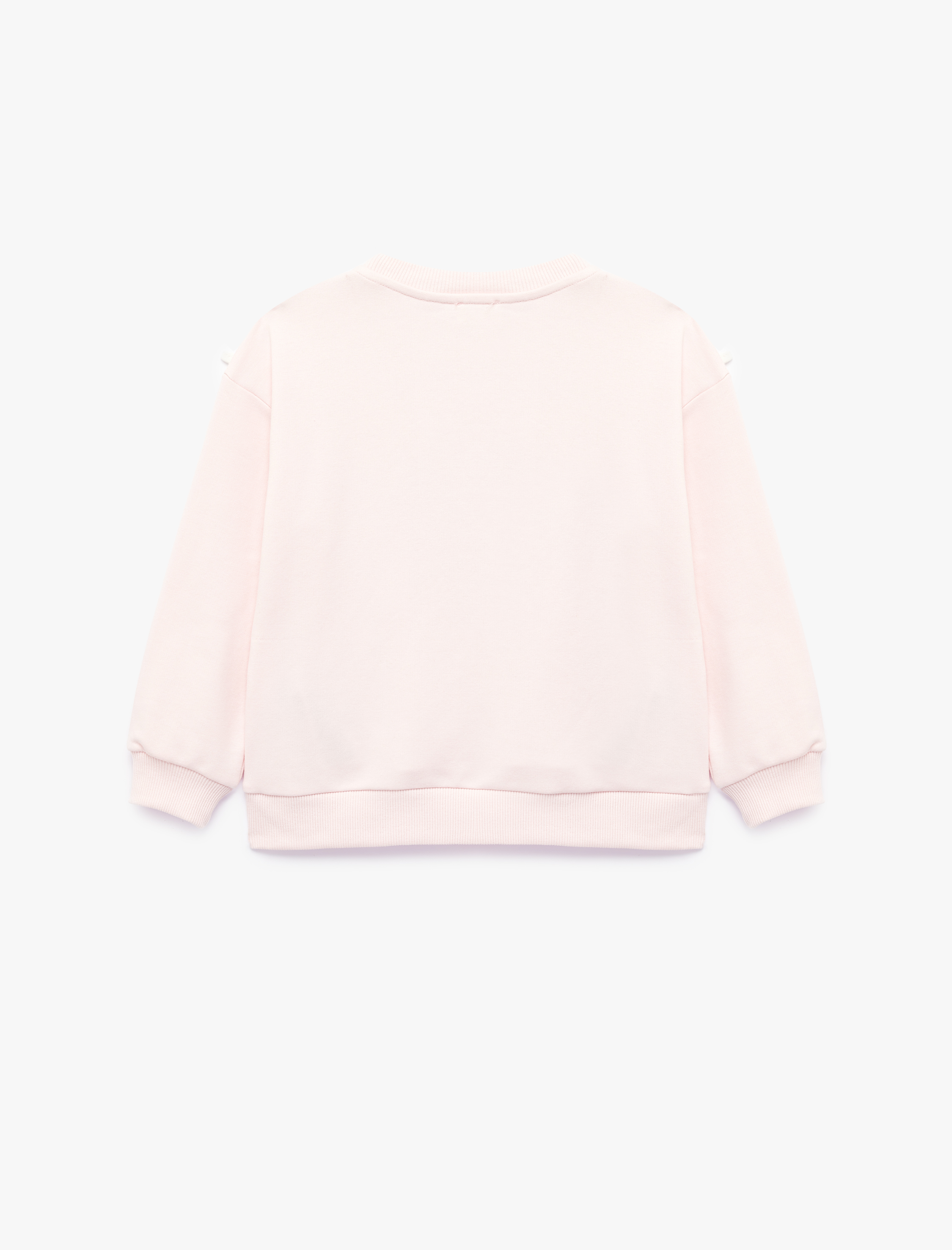  Kız Çocuk Fiyonklu Uzun Kollu Bisiklet Yaka Sweatshirt