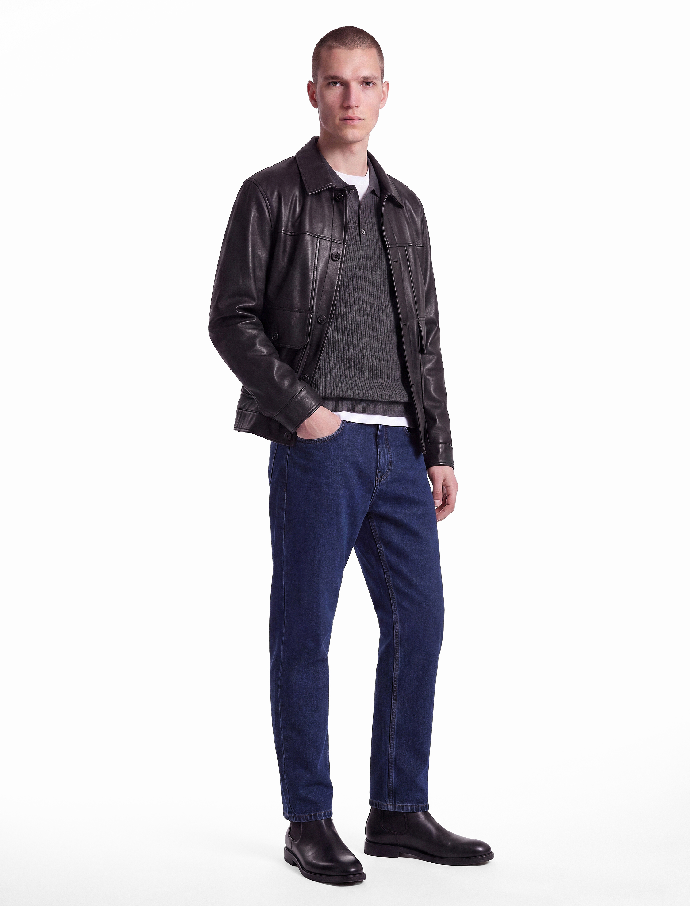   Normal Bel Cepli Pamuklu Vintage Straight Fit Jean Pantolon