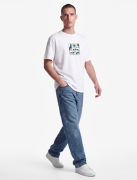 Regular Fit Bisiklet Yaka Kısa Kollu Pamuklu Baskılı Tişört