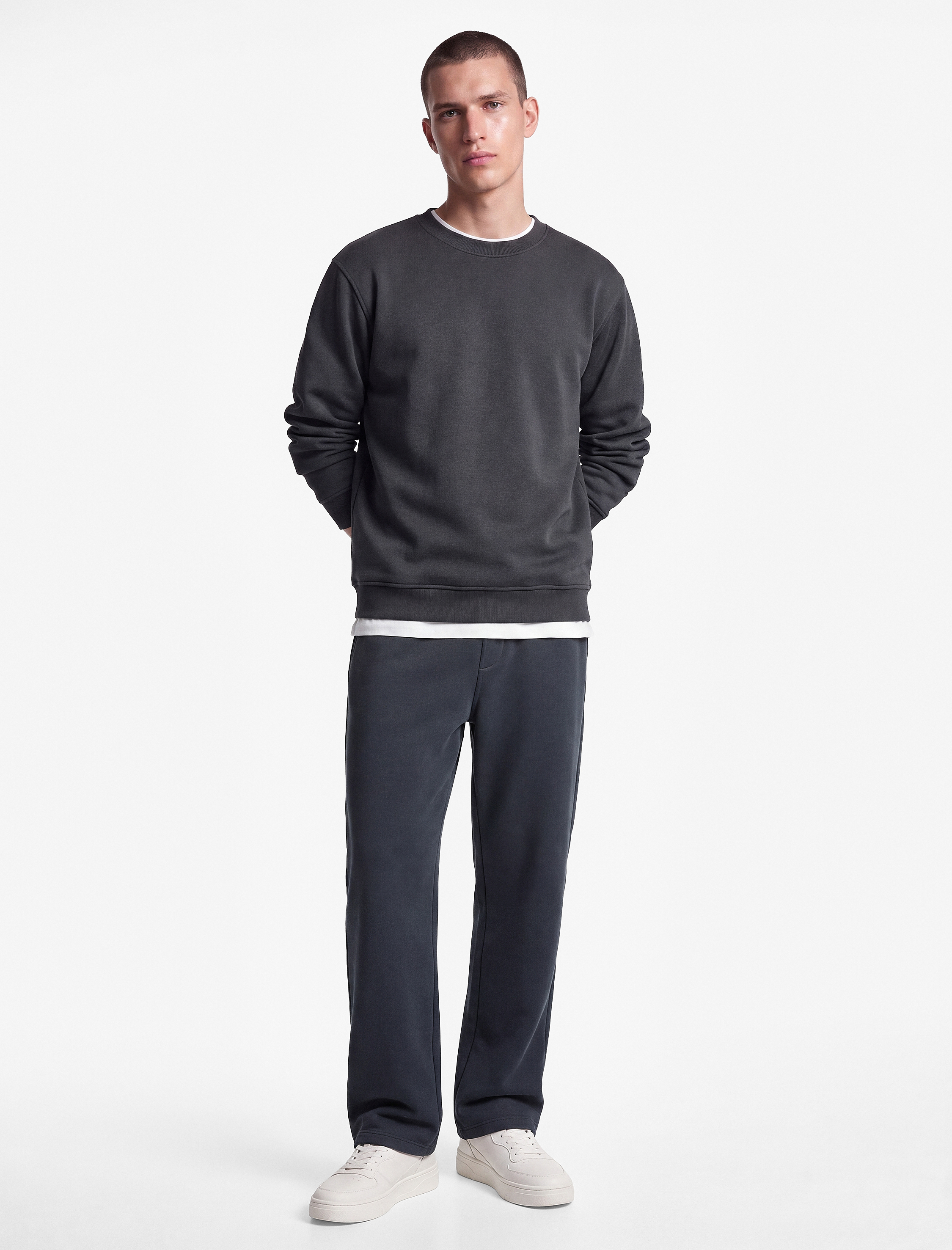Koton Şardonlu Regular Fit Bisiklet Yaka Uzun Kollu Sweatshirt