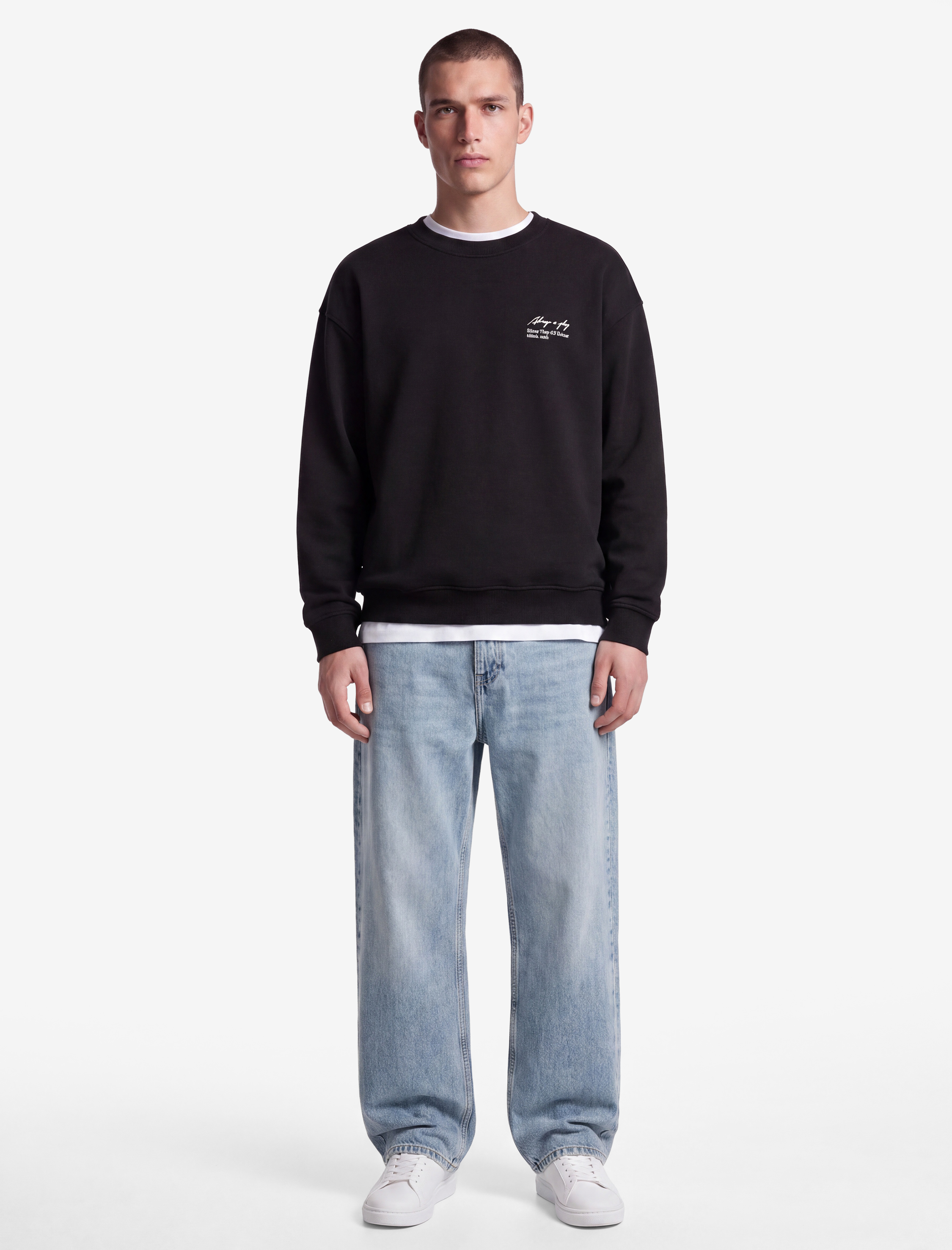Koton Pamuklu Şardonlu Bisiklet Yaka Uzun Kollu Baskılı Sweatshirt