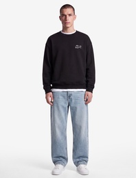 Pamuklu Şardonlu Bisiklet Yaka Uzun Kollu Baskılı Sweatshirt