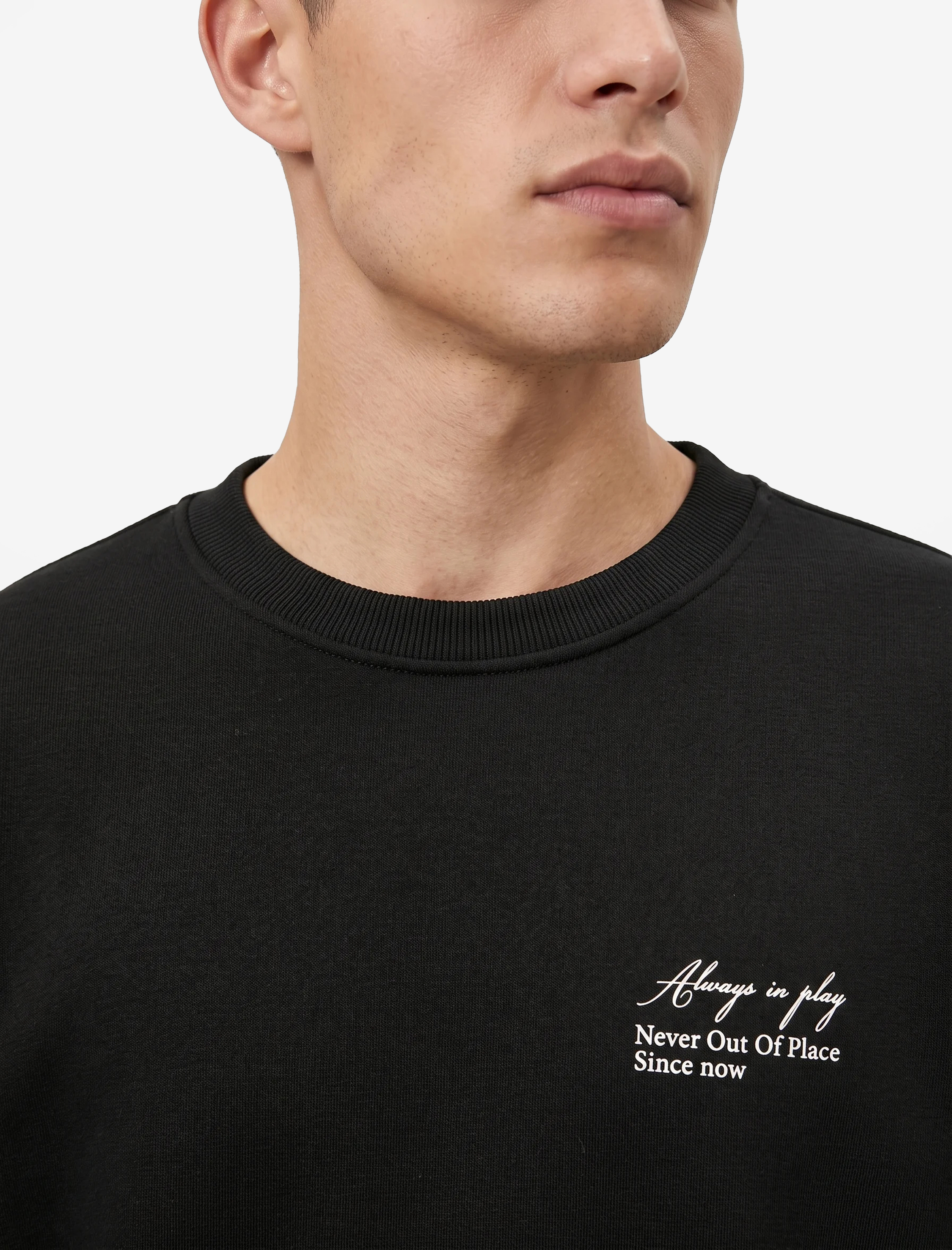 Koton Pamuklu Şardonlu Bisiklet Yaka Uzun Kollu Baskılı Sweatshirt görsel 5