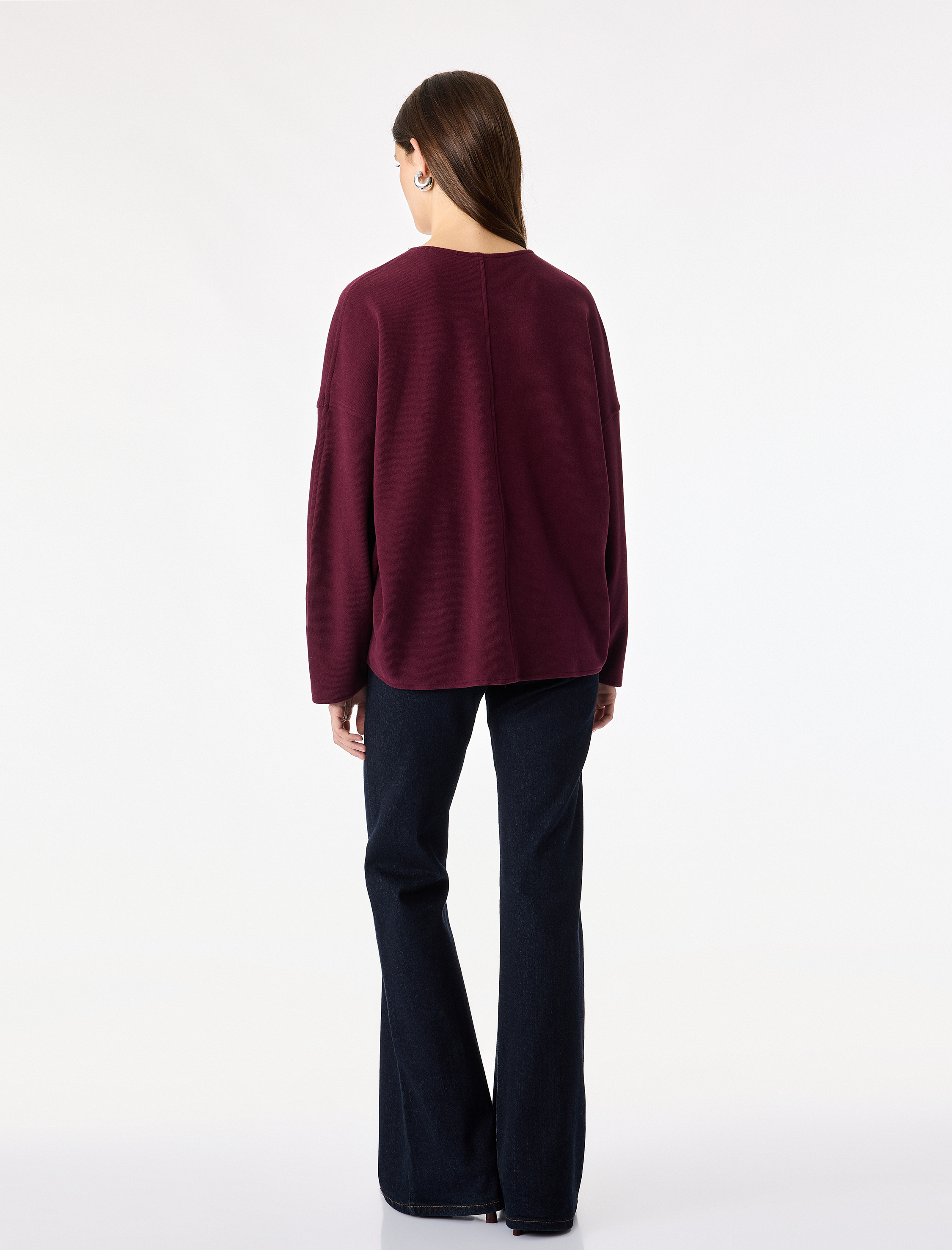 Koton Uzun Kollu Dantel Detaylı V Yaka Sweatshirt görsel 4