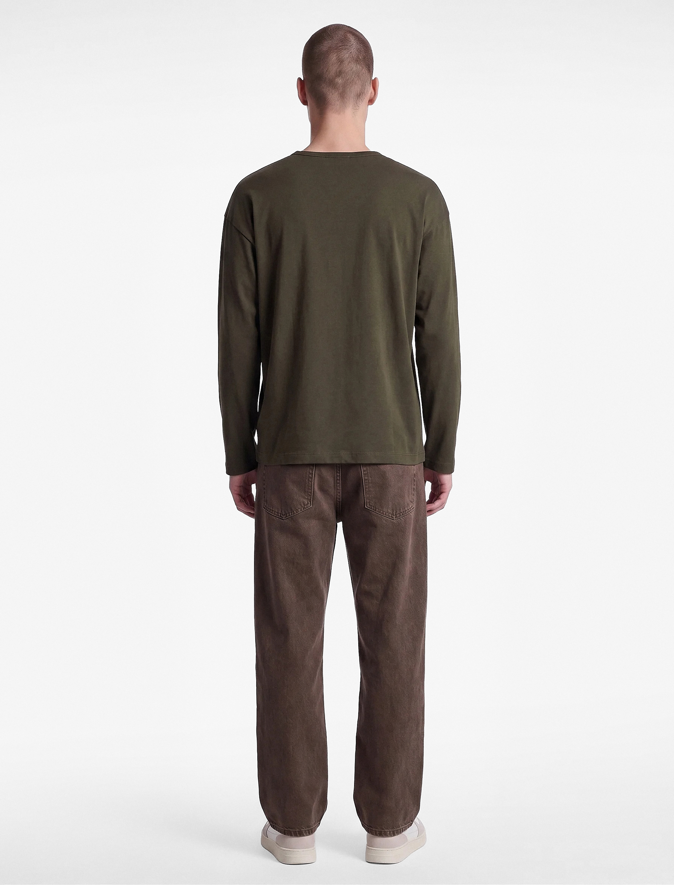 Koton Pamuklu Uzun Kollu Oversize Düğmeli Henley Yaka Sweatshirt görsel 3