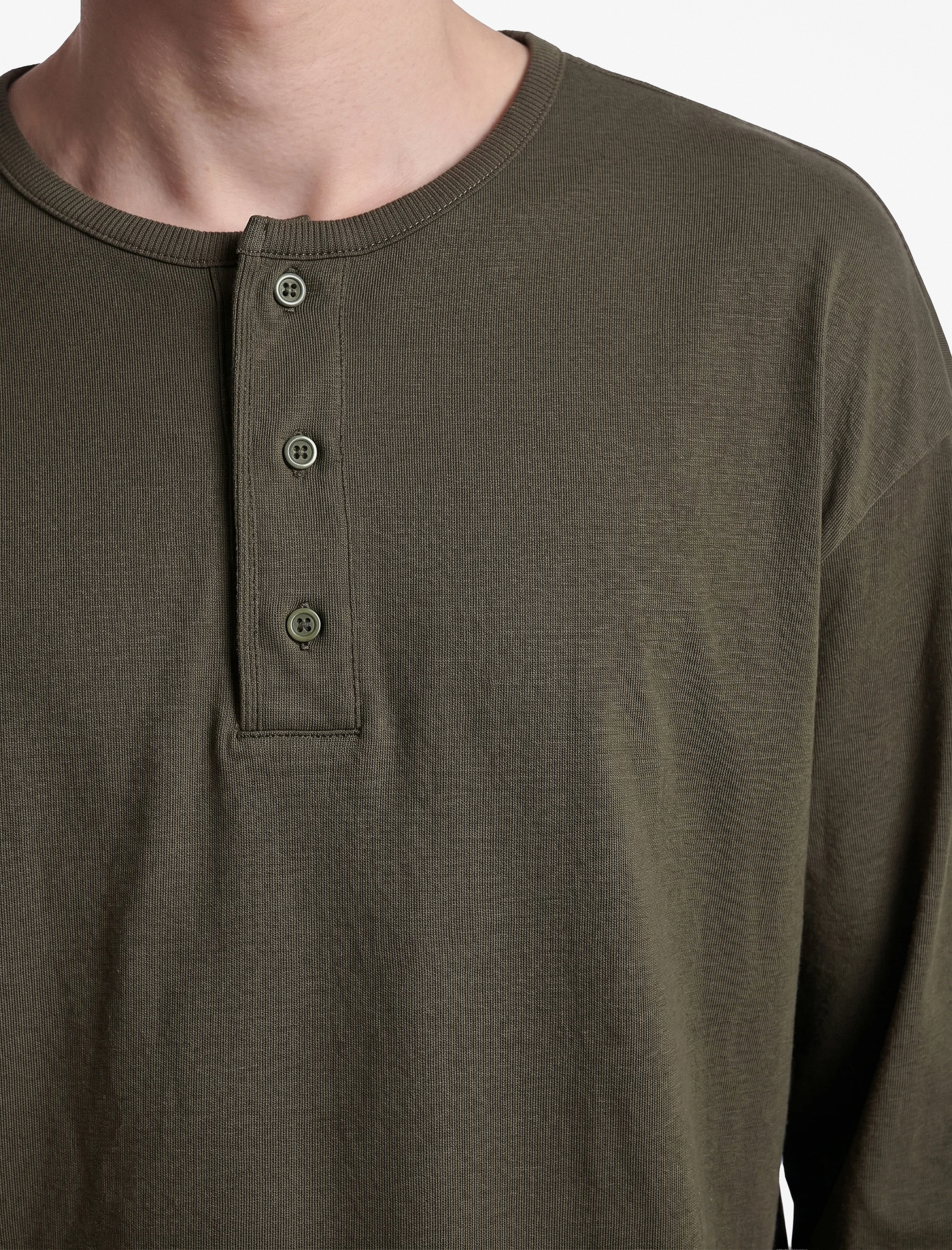 Koton Pamuklu Uzun Kollu Oversize Düğmeli Henley Yaka Sweatshirt görsel 4
