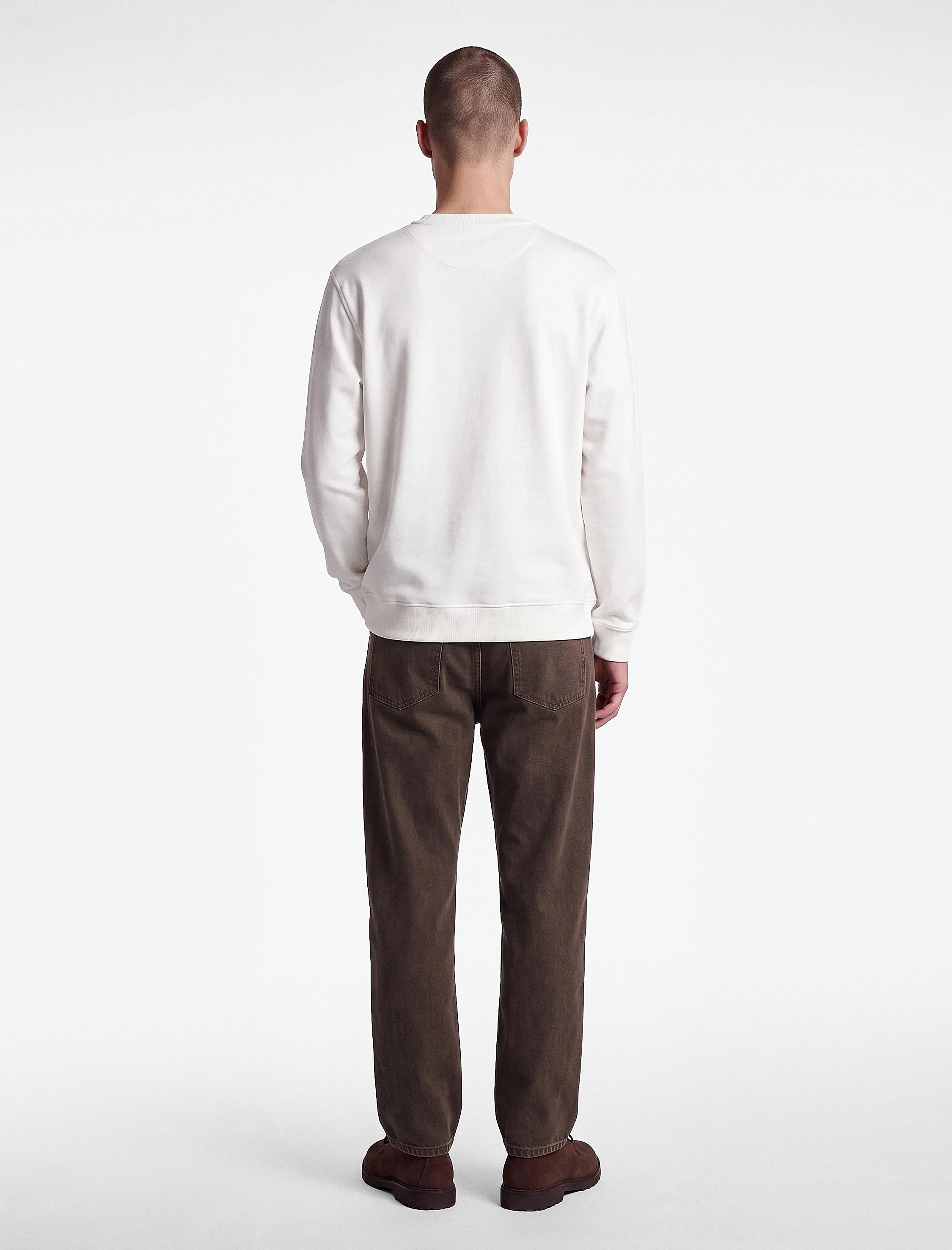 Koton Uzun Kollu Viskon Karışımlı Scuba Kumaş Bisiklet Yaka Basic Sweatshirt görsel 3