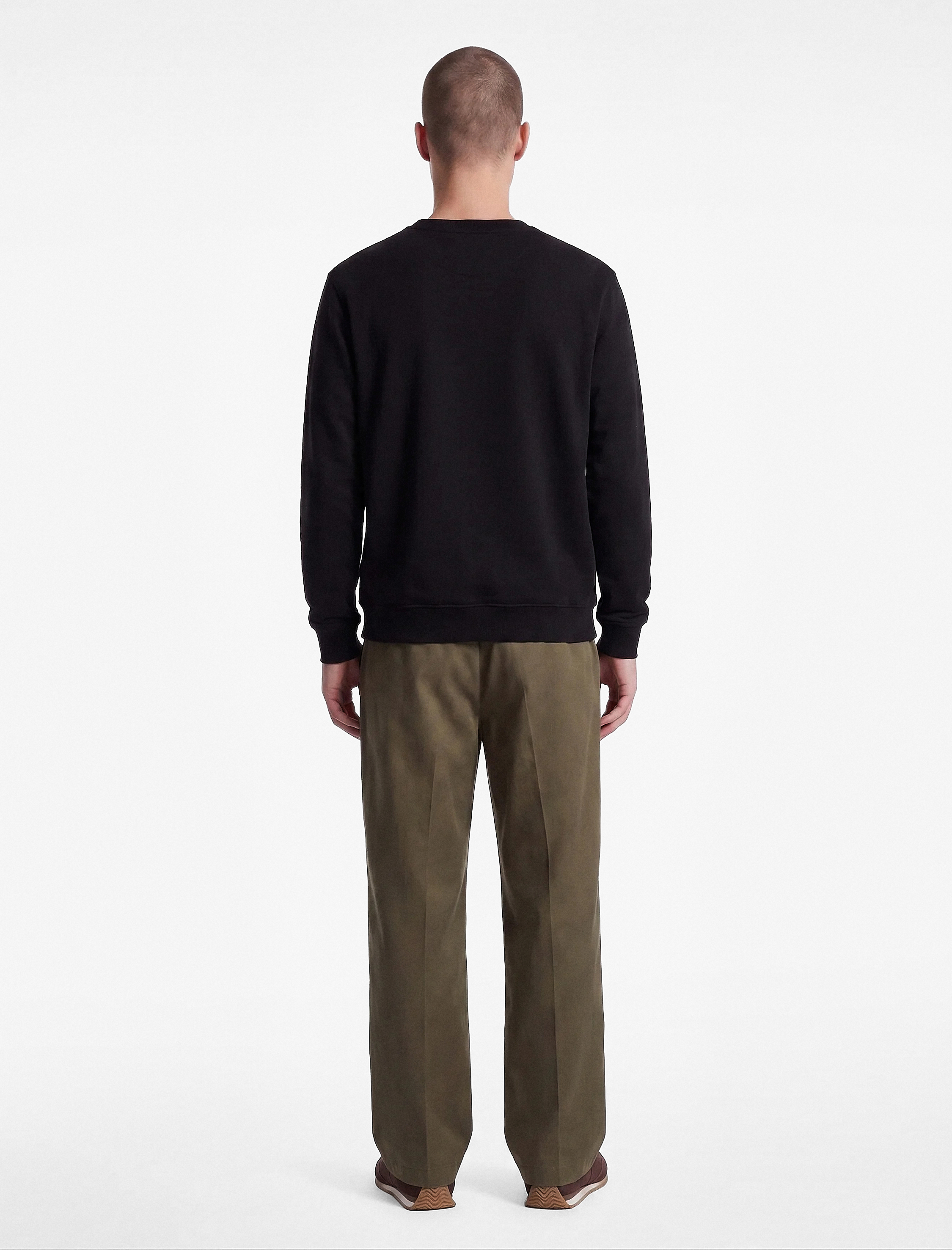 Koton Uzun Kollu Viskon Karışımlı Scuba Kumaş Bisiklet Yaka Basic Sweatshirt görsel 3