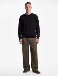 Uzun Kollu Viskon Karışımlı Scuba Kumaş Bisiklet Yaka Basic Sweatshirt