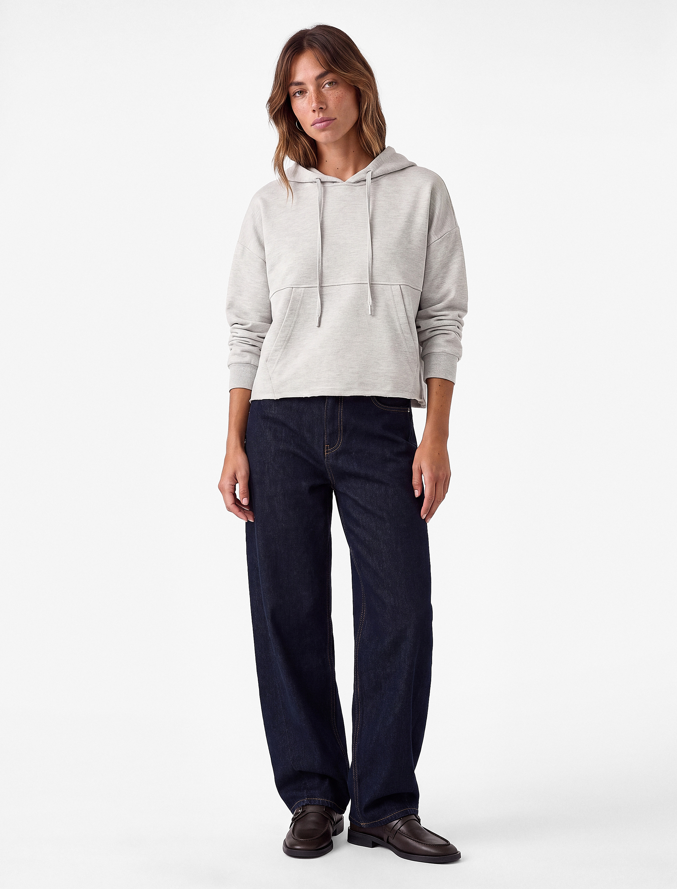 Koton Modal Kumaş Uzun Kollu Kanguru Cepli Kapüşonlu Oversize Sweatshirt