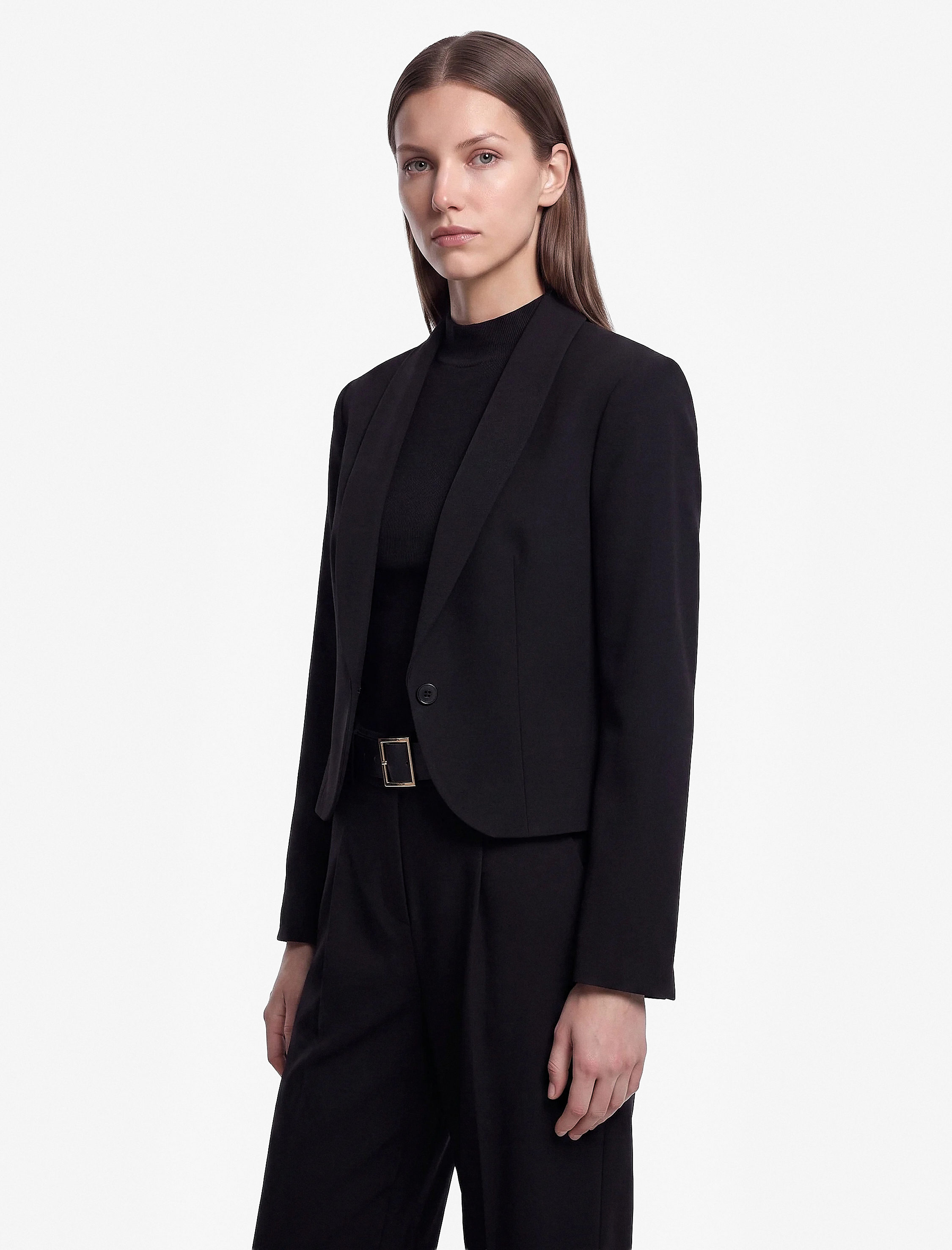 Koton Regular Fit Geniş Yaka Uzun Kollu Düğmeli Blazer Ceket görsel 2
