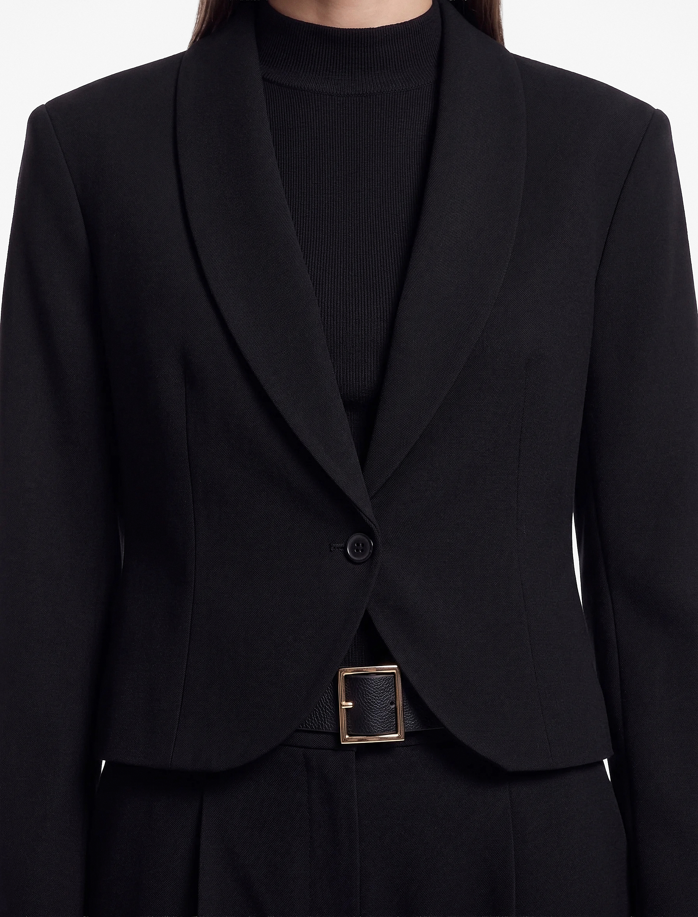 Koton Regular Fit Geniş Yaka Uzun Kollu Düğmeli Blazer Ceket görsel 4