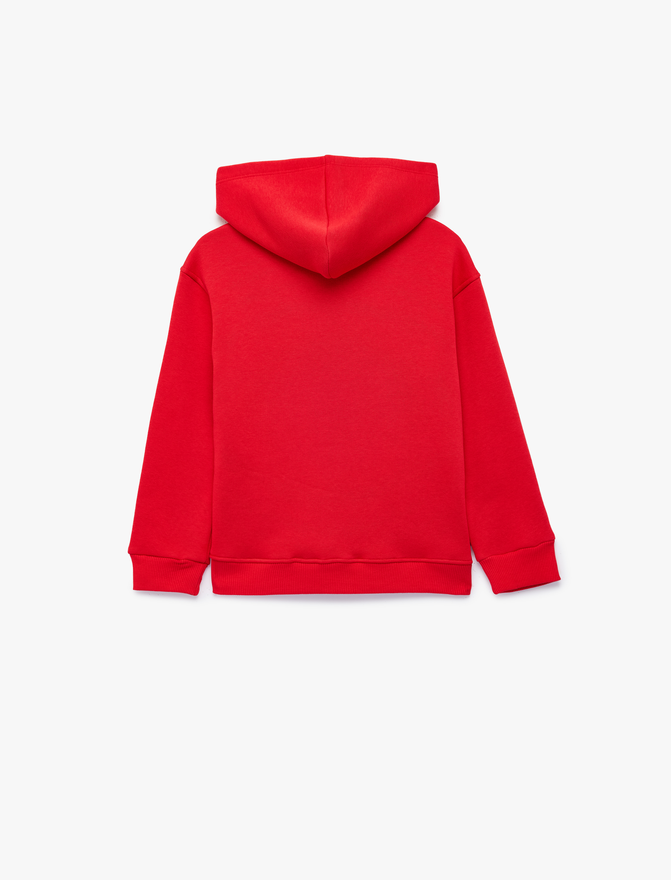  Kız Çocuk Yıldız Baskılı Uzun Kollu Şardonlu Kanguru Cepli Kapşonlu Sweatshirt