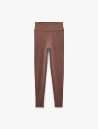 Yüksek Bel Slim Fit Dikiş Detaylı Spor Tayt