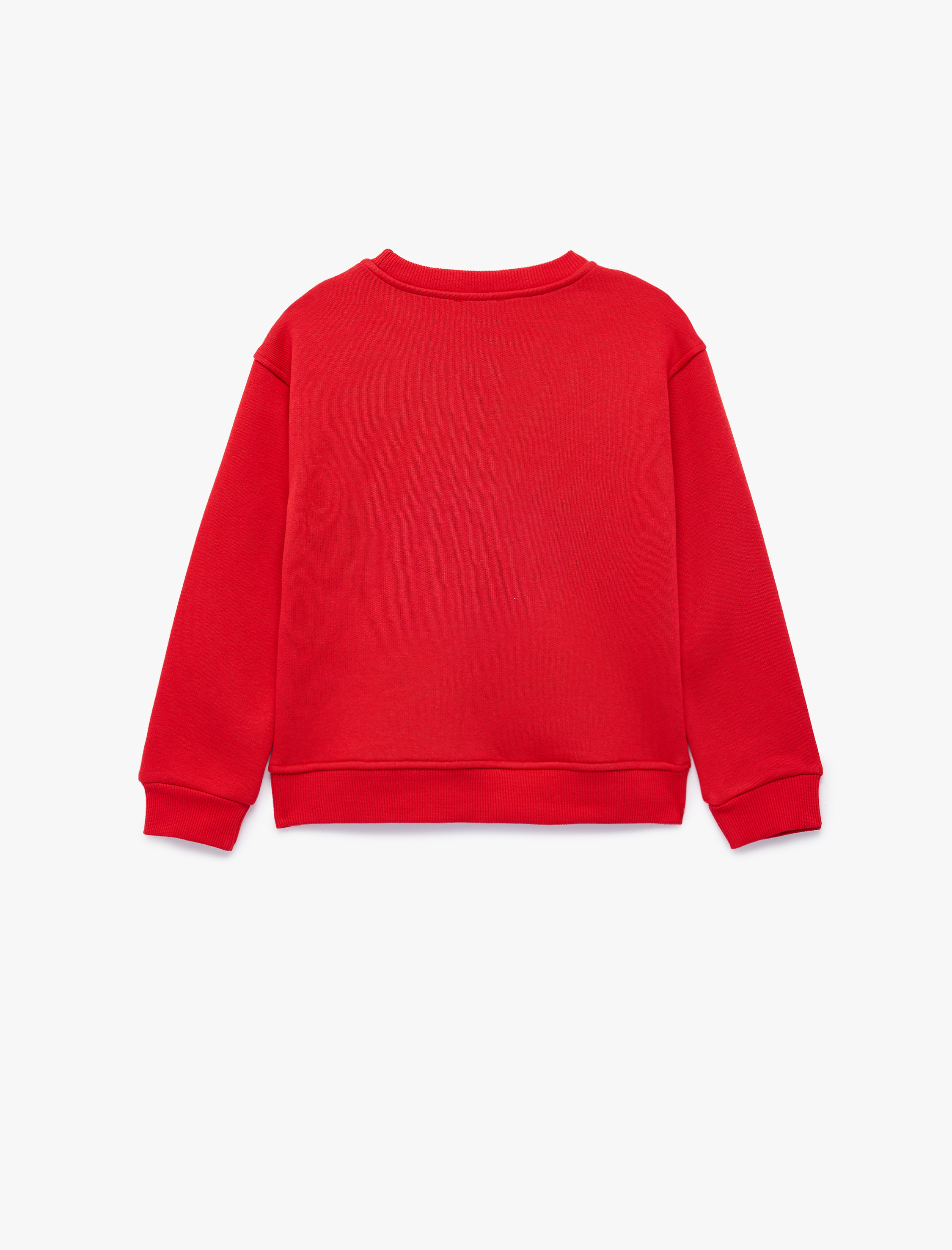  Kız Çocuk Ayıcık Baskılı Şardonlu Bisiklet Yaka Uzun Kollu Sweatshirt