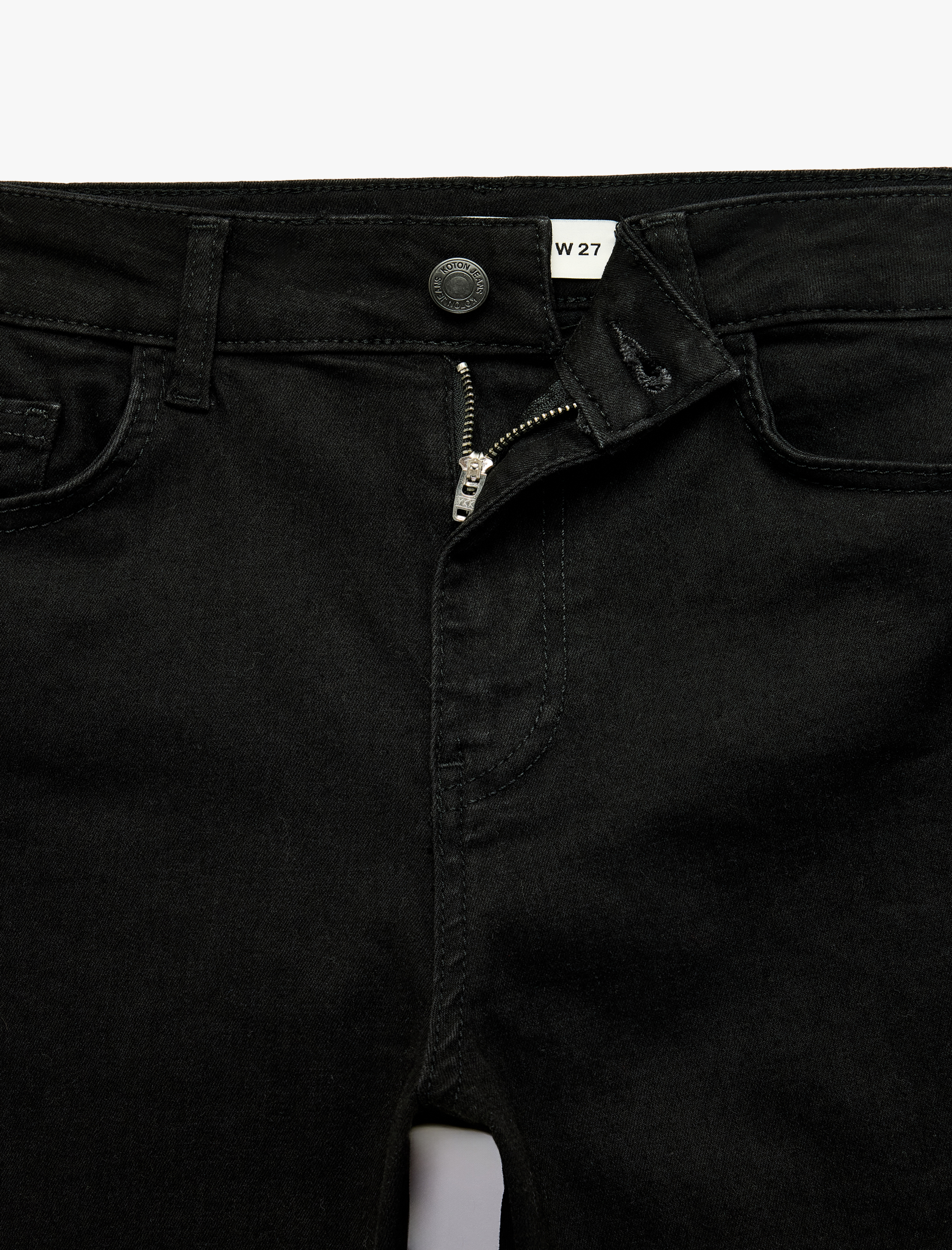   Pamuklu Normal Bel Dar Paça Cepli Skinny Push Up Denim Pantolon - Skinny Push Up Fit Jean