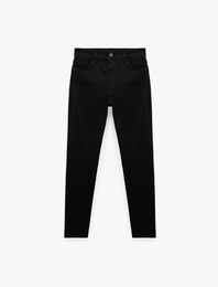Pamuklu Normal Bel Dar Paça Cepli Skinny Push Up Denim Pantolon - Skinny Push Up Fit Jean