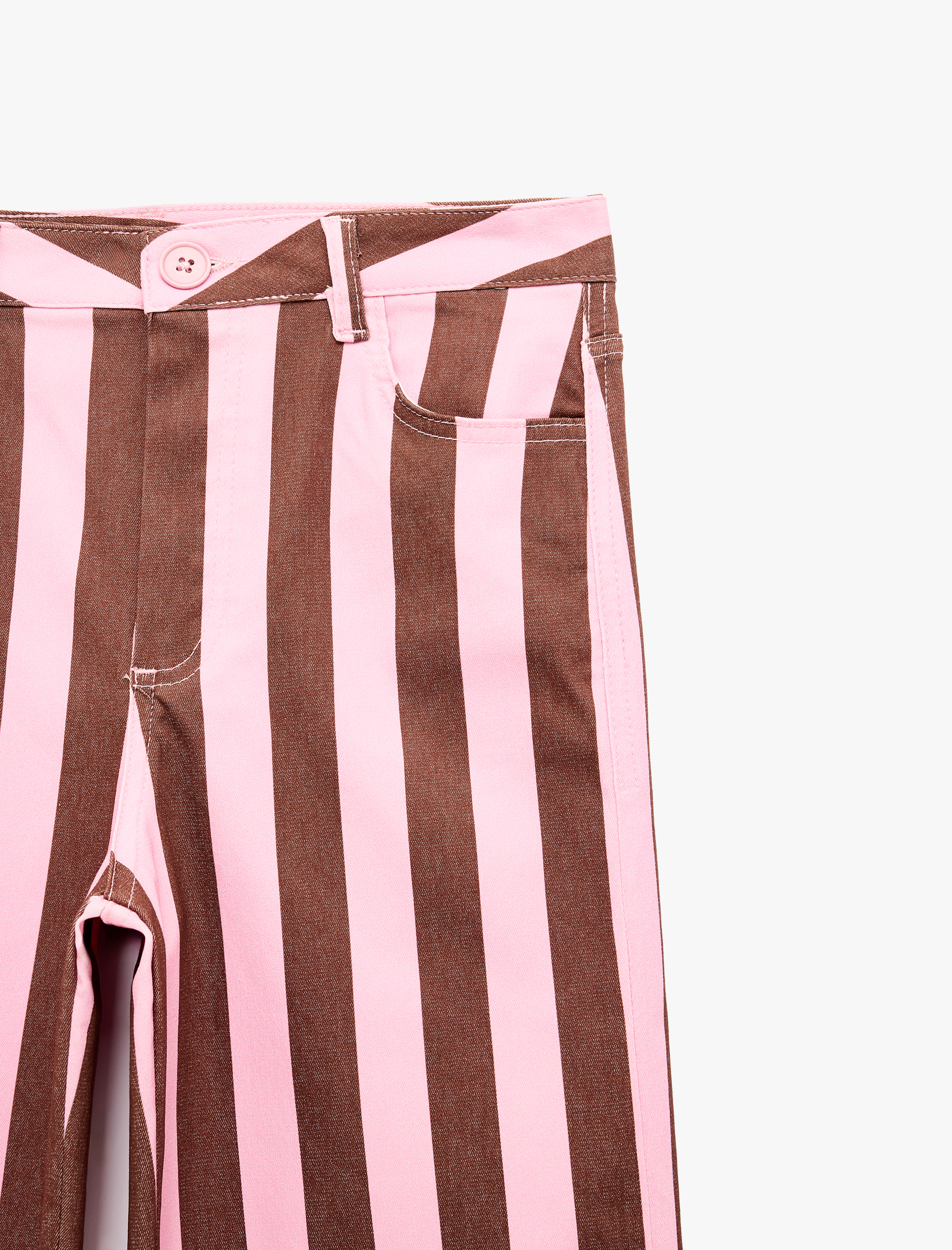Koton Pamuklu Regular Fit Normal Bel Cepli Düz Paça Gabardin Kumaş Çizgili Pantolon görsel 6