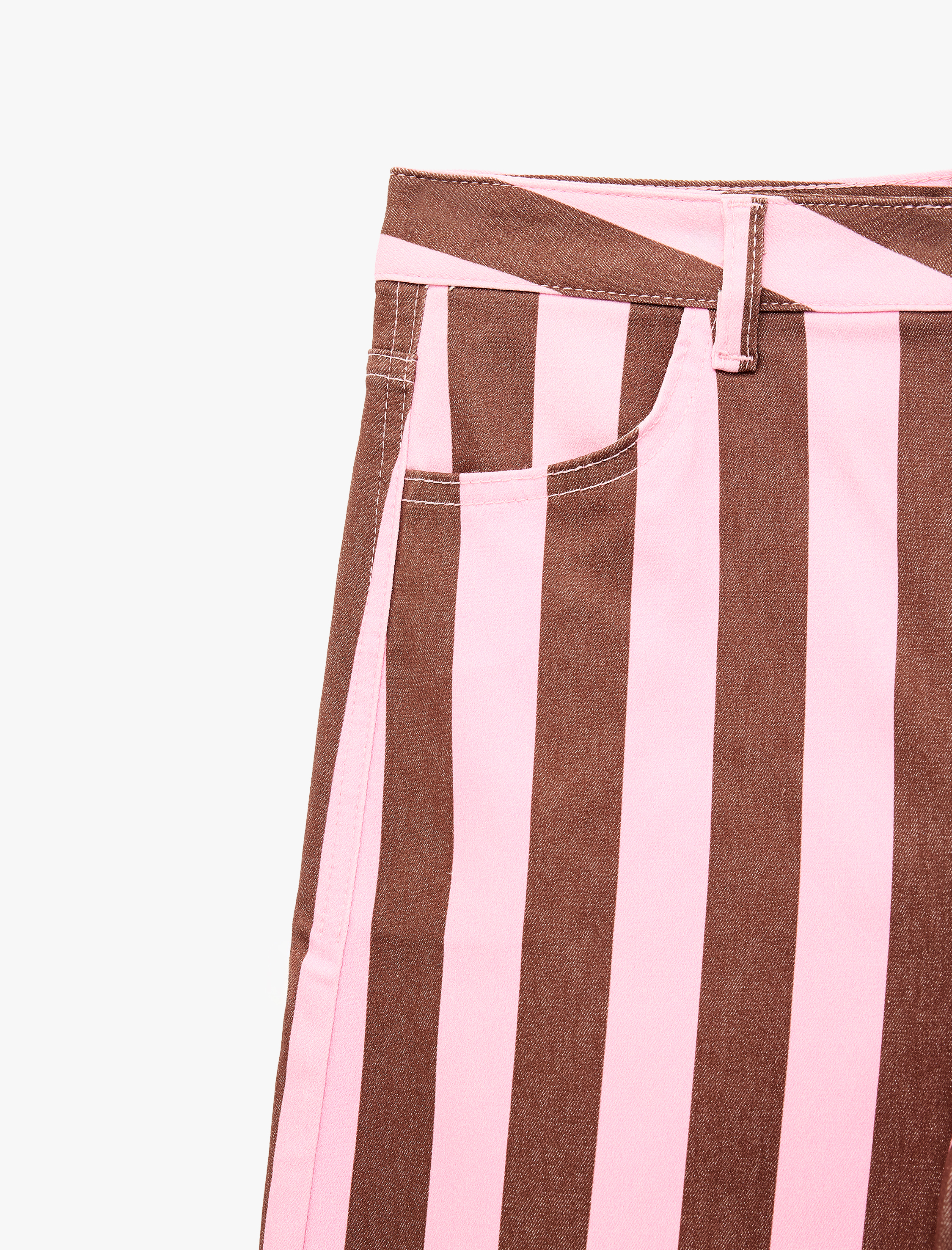 Koton Pamuklu Regular Fit Normal Bel Cepli Düz Paça Gabardin Kumaş Çizgili Pantolon görsel 7
