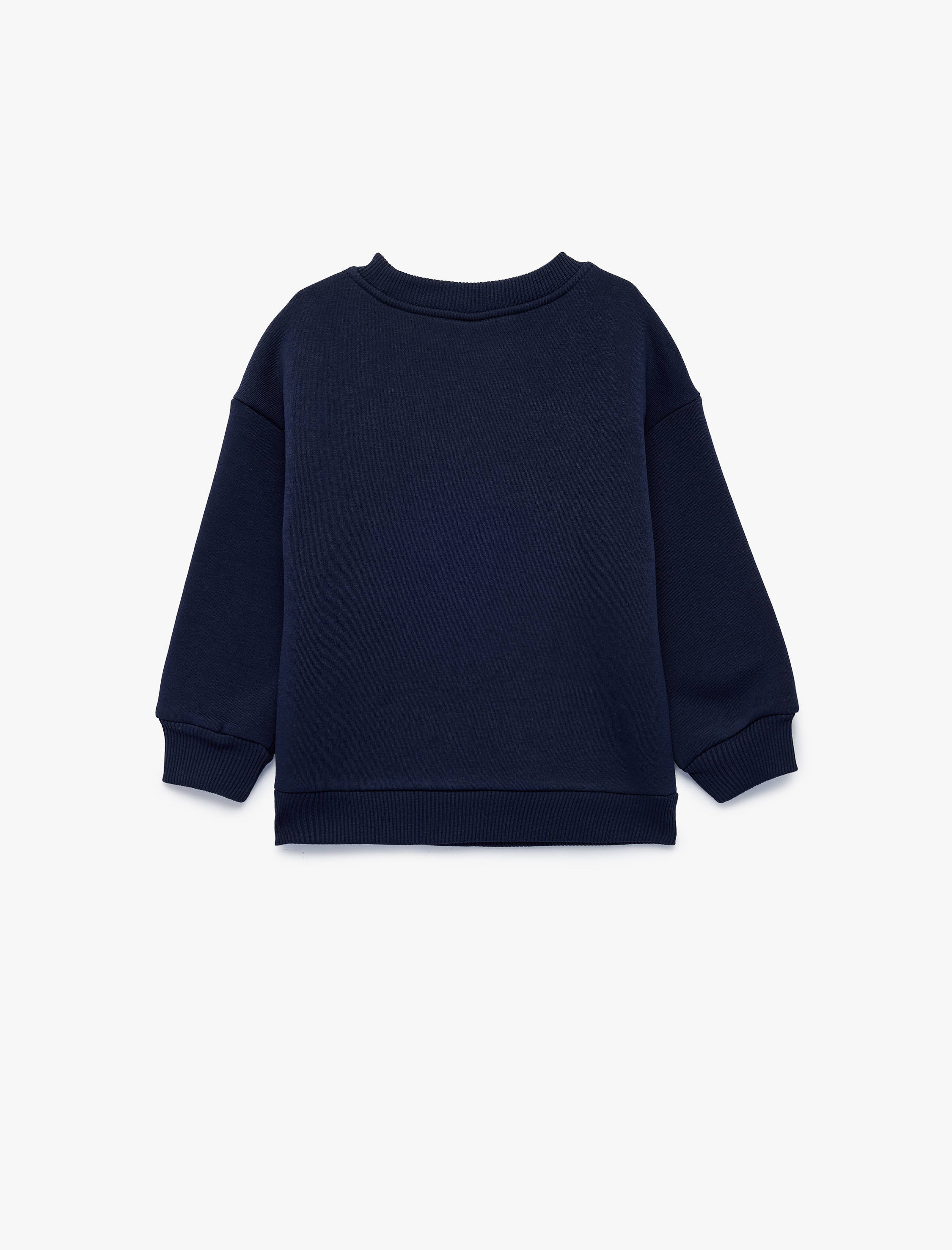  Kız Bebek Baskılı Uzun Kollu Bisiklet Yaka Şardonlu Sweatshirt