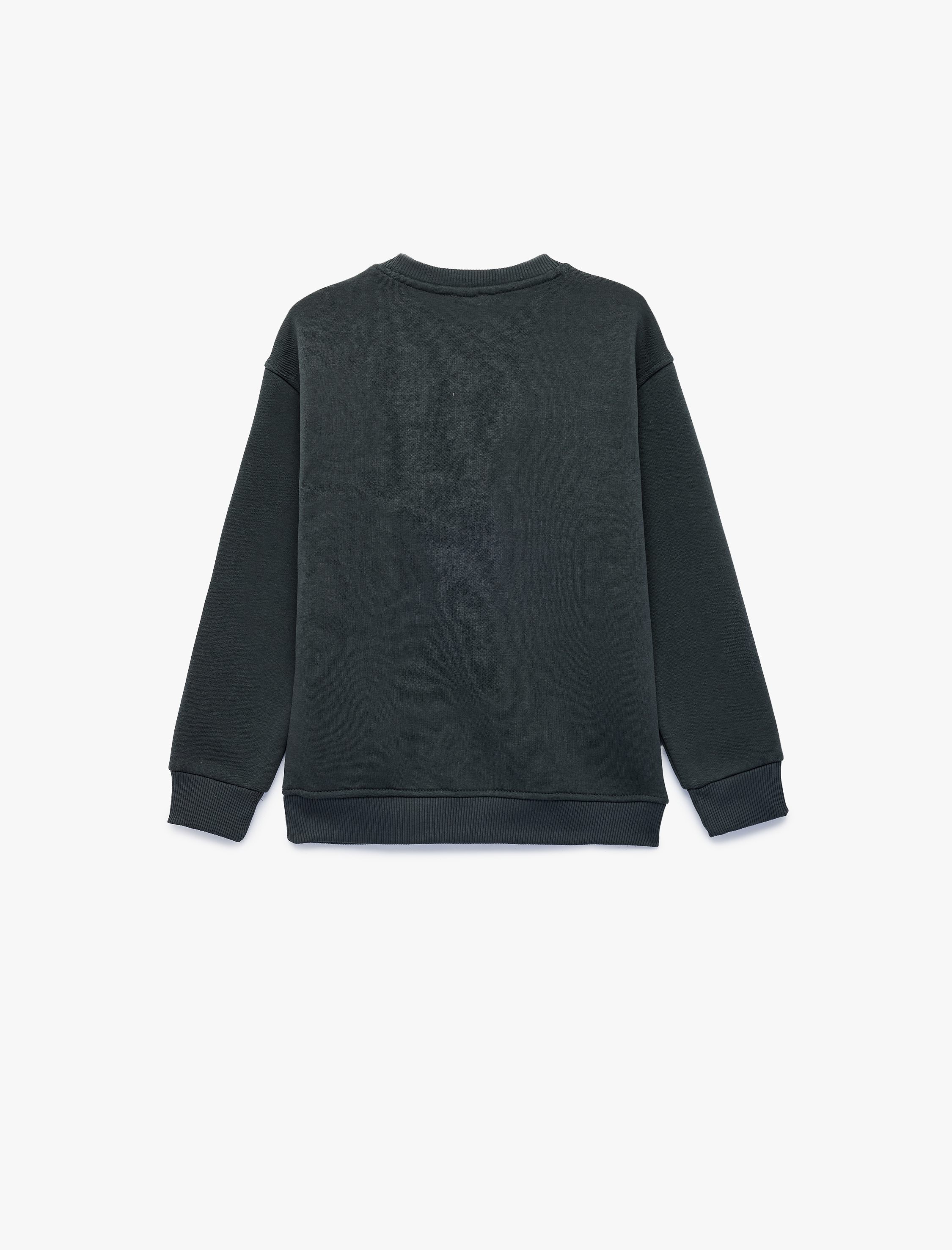  Erkek Çocuk Uzun Kollu Bisiklet Yaka Baskılı Şardonlu Pamuklu Sweatshirt