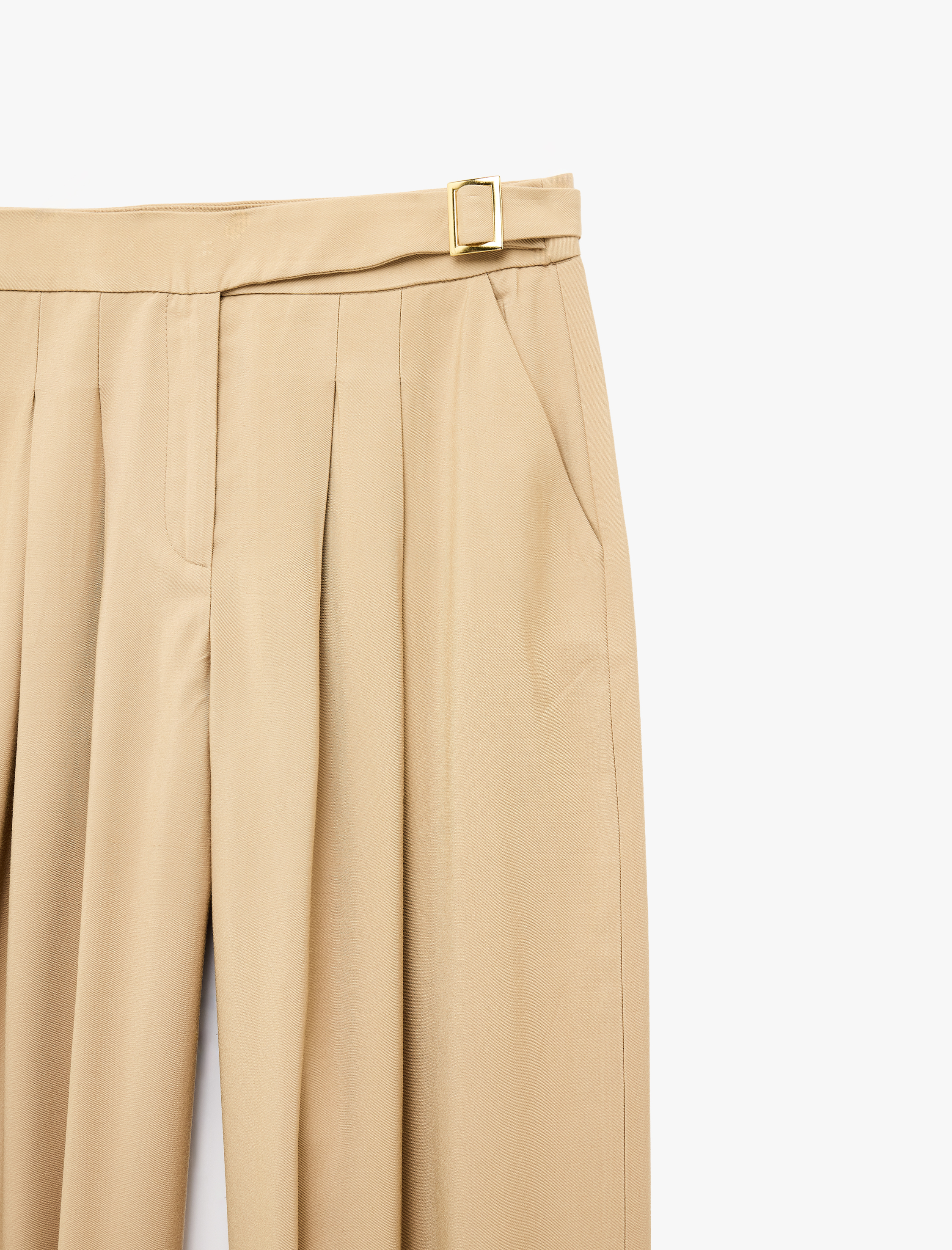   Modal Kumaş Cepli Pileli Barrel Pantolon