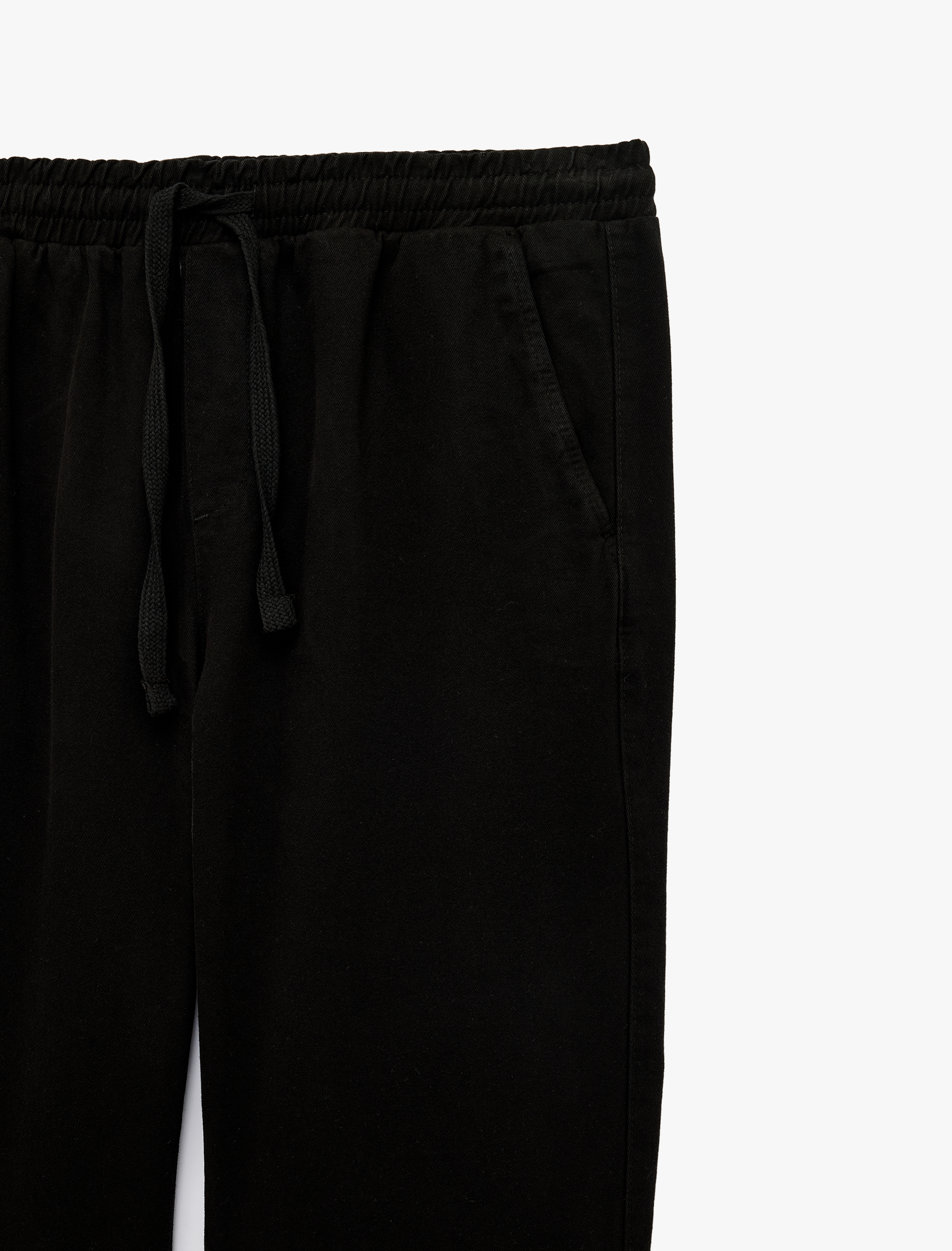 Koton Cepli Pamuklu Beli Lastikli Bağcıklı Gabardin Pantolon görsel 6