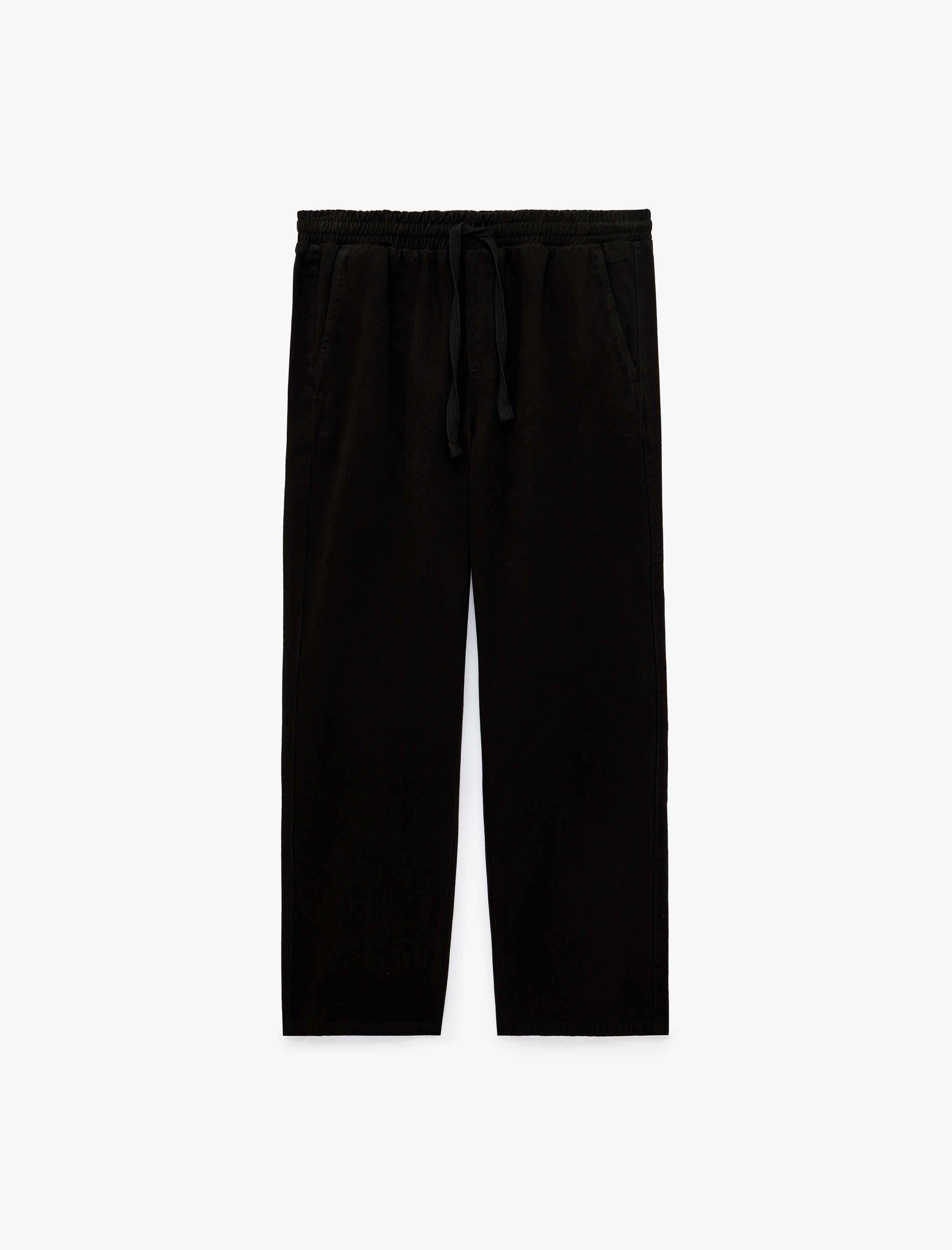 Koton Cepli Pamuklu Beli Lastikli Bağcıklı Gabardin Pantolon görsel 4
