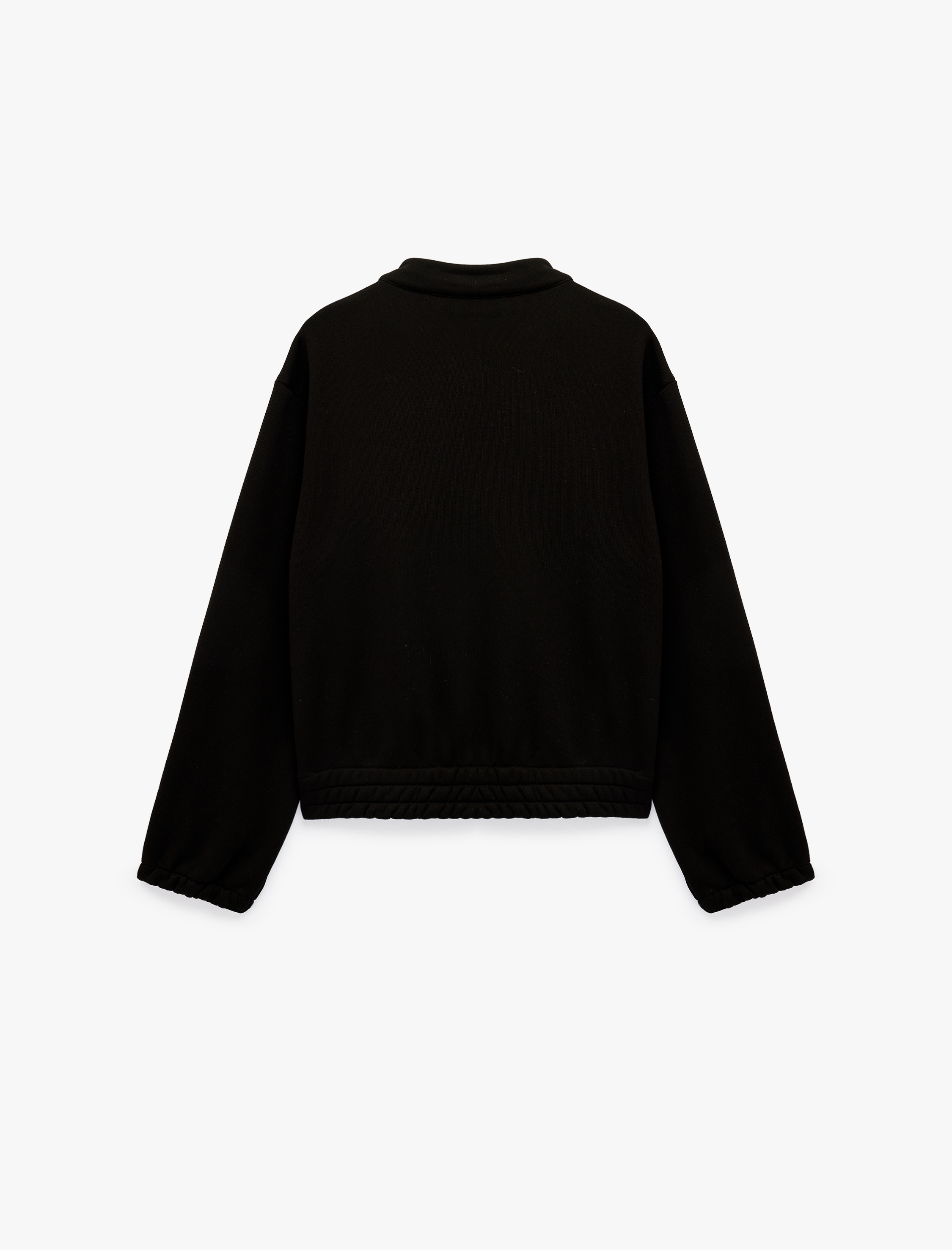   Şardonlu Rahat Kalıp Kurbağa Kapama Detaylı Süslü Düğmeli Mandarin Yaka Sweatshirt