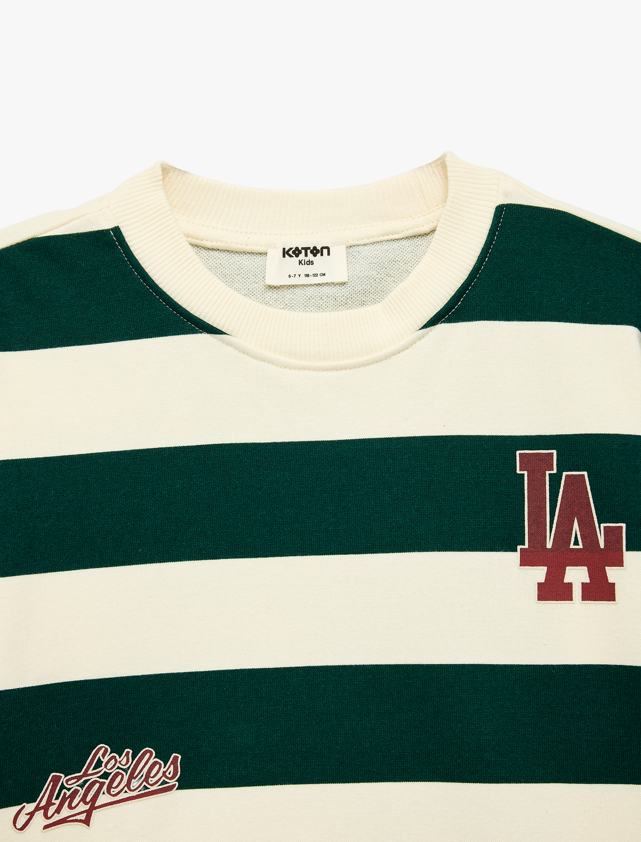  Erkek Çocuk Baskılı Bisiklet Yaka Uzun Kollu Çizgili Sweatshirt