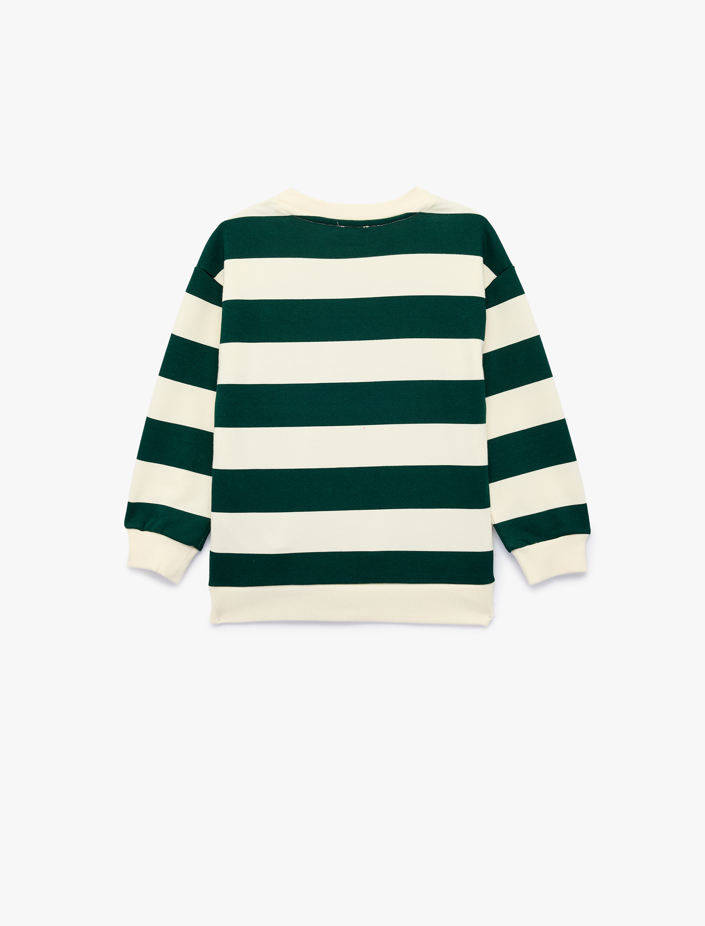  Erkek Çocuk Baskılı Bisiklet Yaka Uzun Kollu Çizgili Sweatshirt