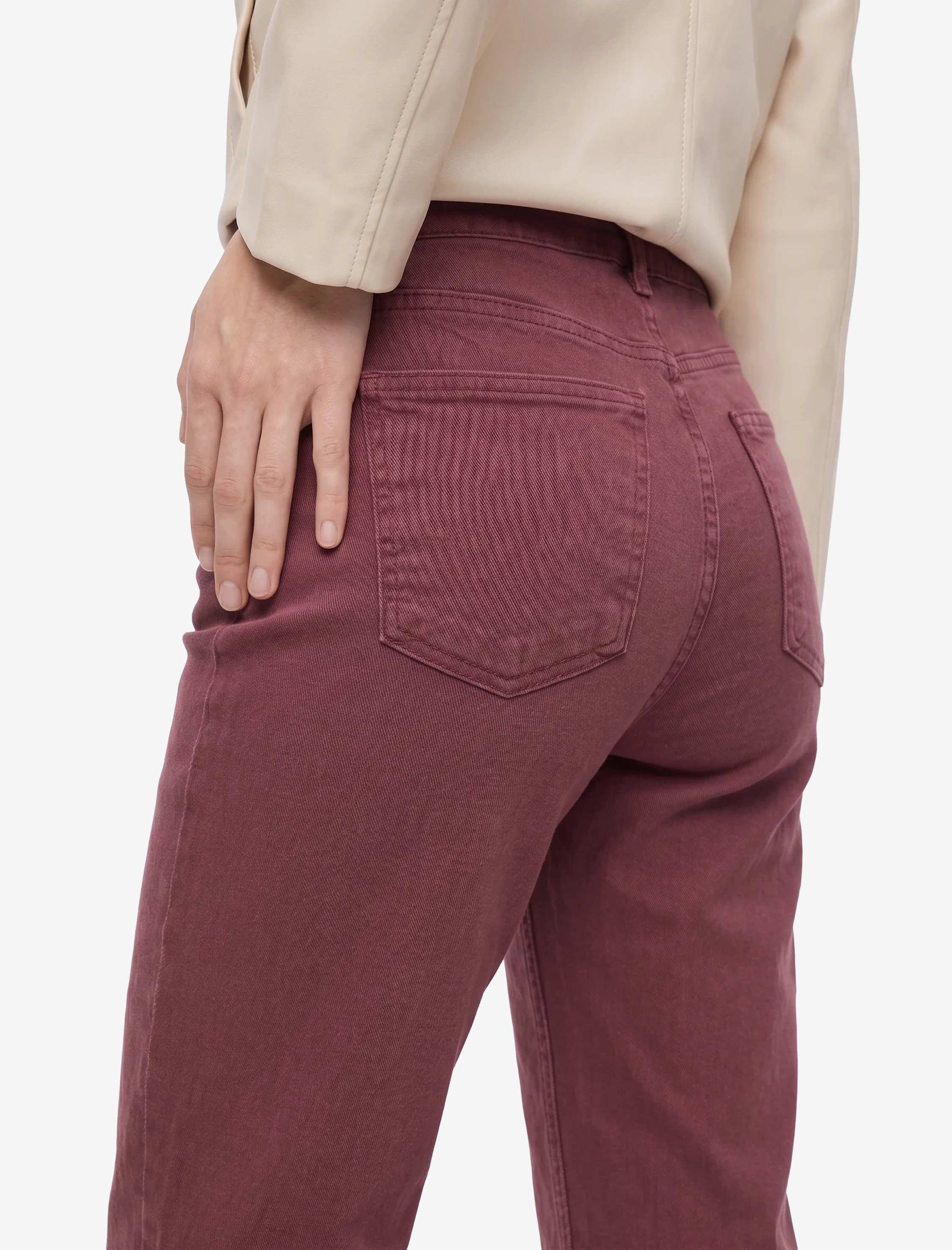 Koton Pamuklu Dar Kalıp Düğmeli Cepli İspanyol Paça Crop Jean Pantolon - Kick Flare Jeans görsel 4