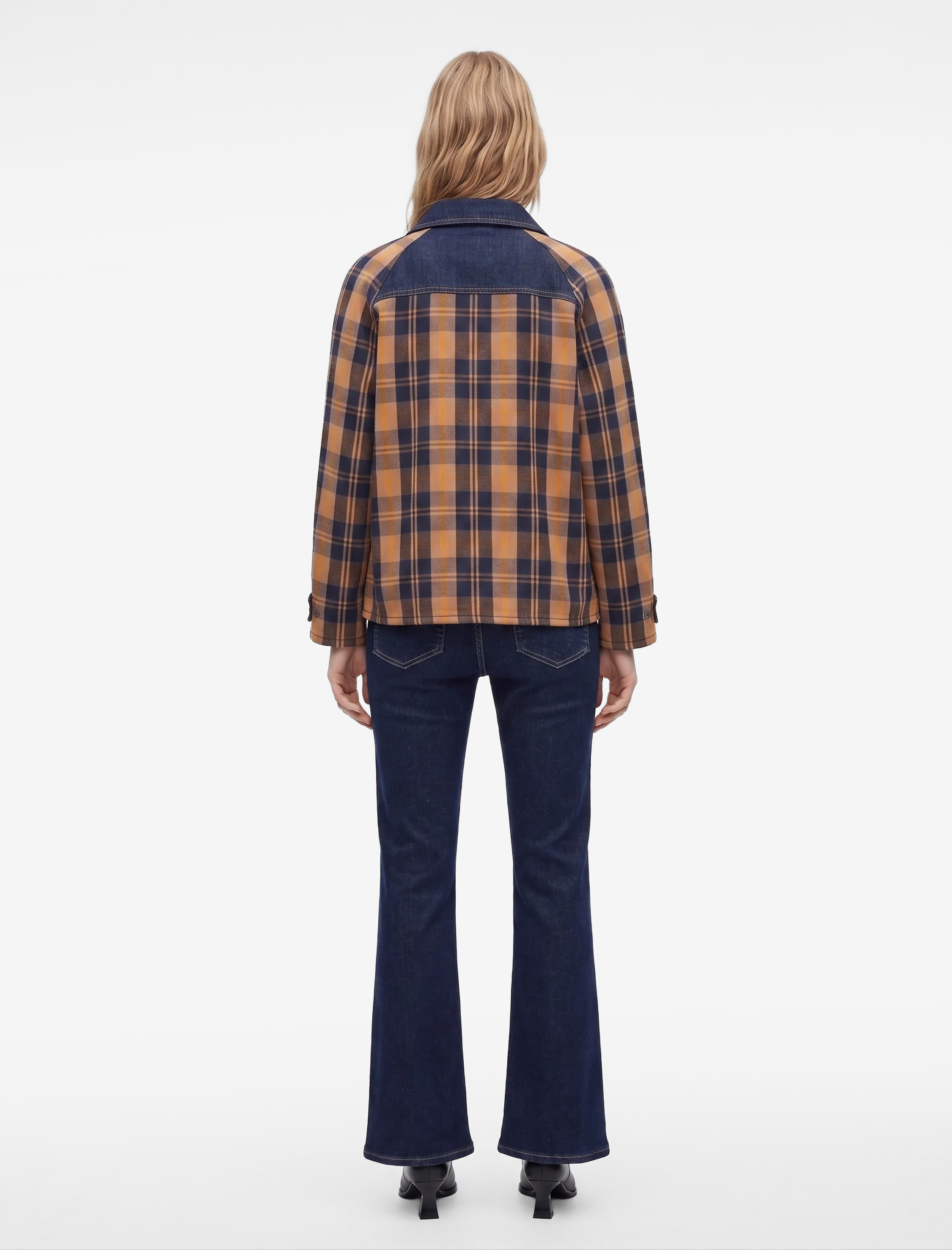 Koton Düğmeli Yüksek Bel Dar Kesim Pamuklu İspanyol Paça Denim Pantolon - Flare Jeans görsel 3