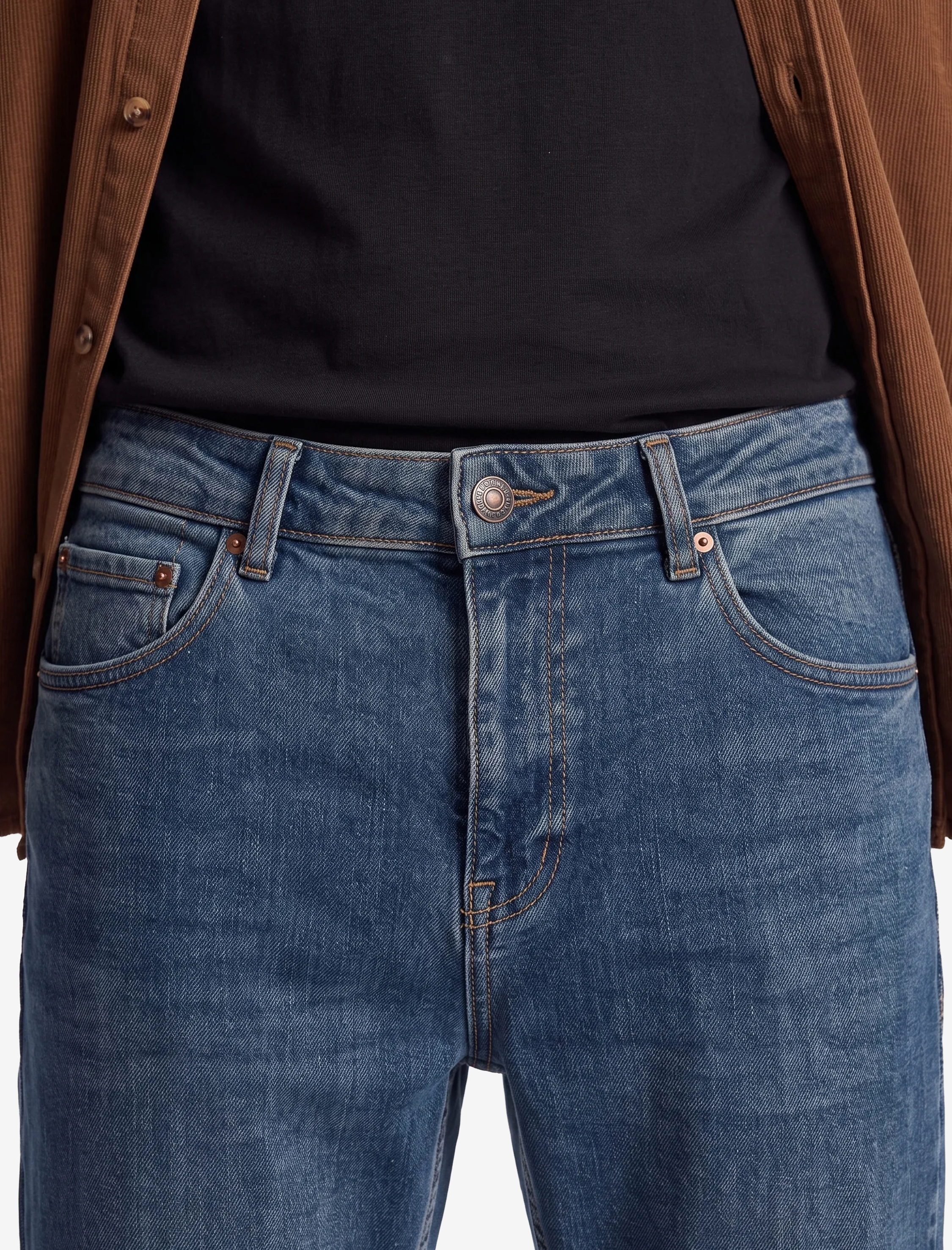 Koton Normal Bel Cepli Pamuklu Straight Jean Pantolon - Mark Jean görsel 4