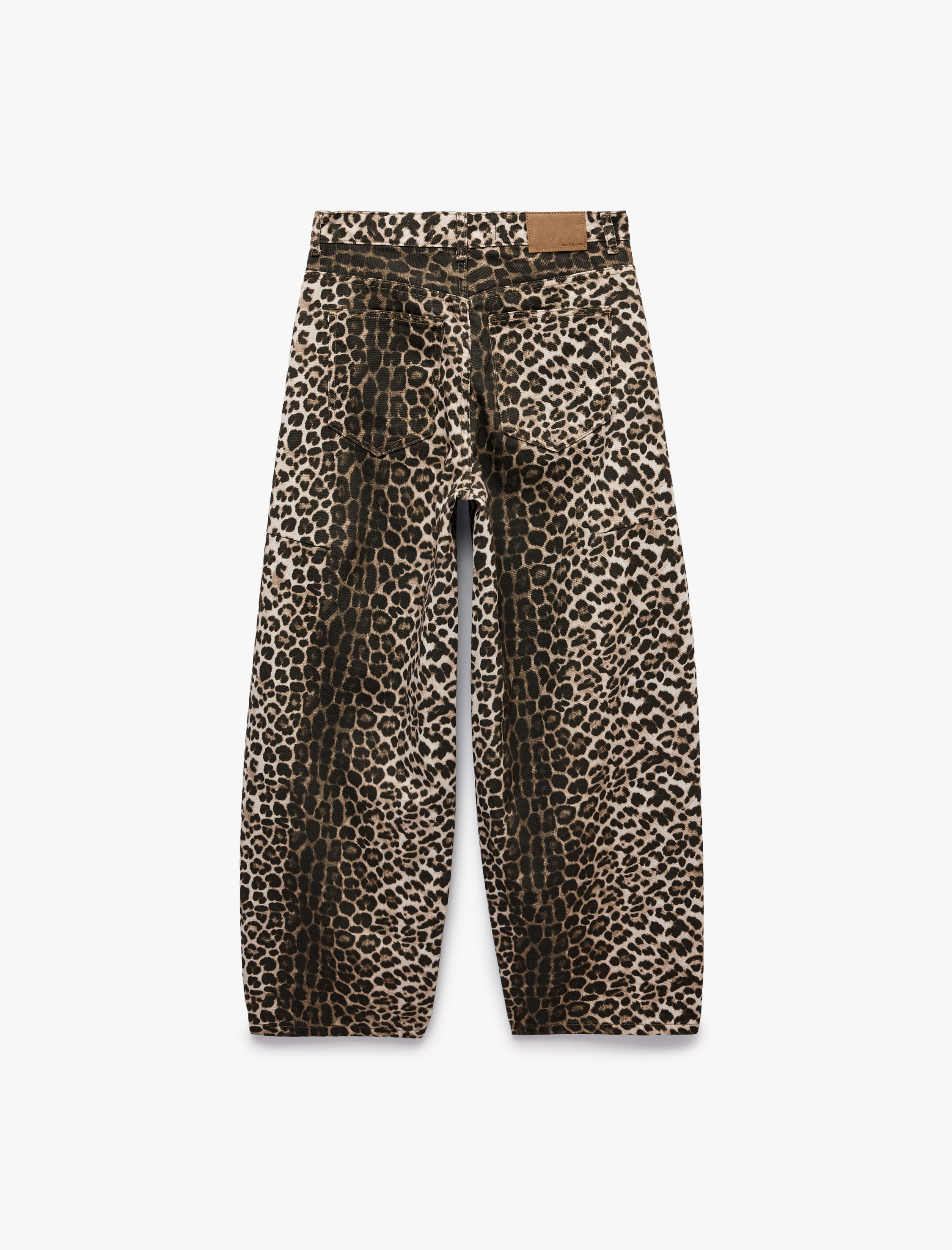 Koton Fermuar Cepli Düğmeli Normal Bel Düz Paça Leopar Pantolon görsel 6