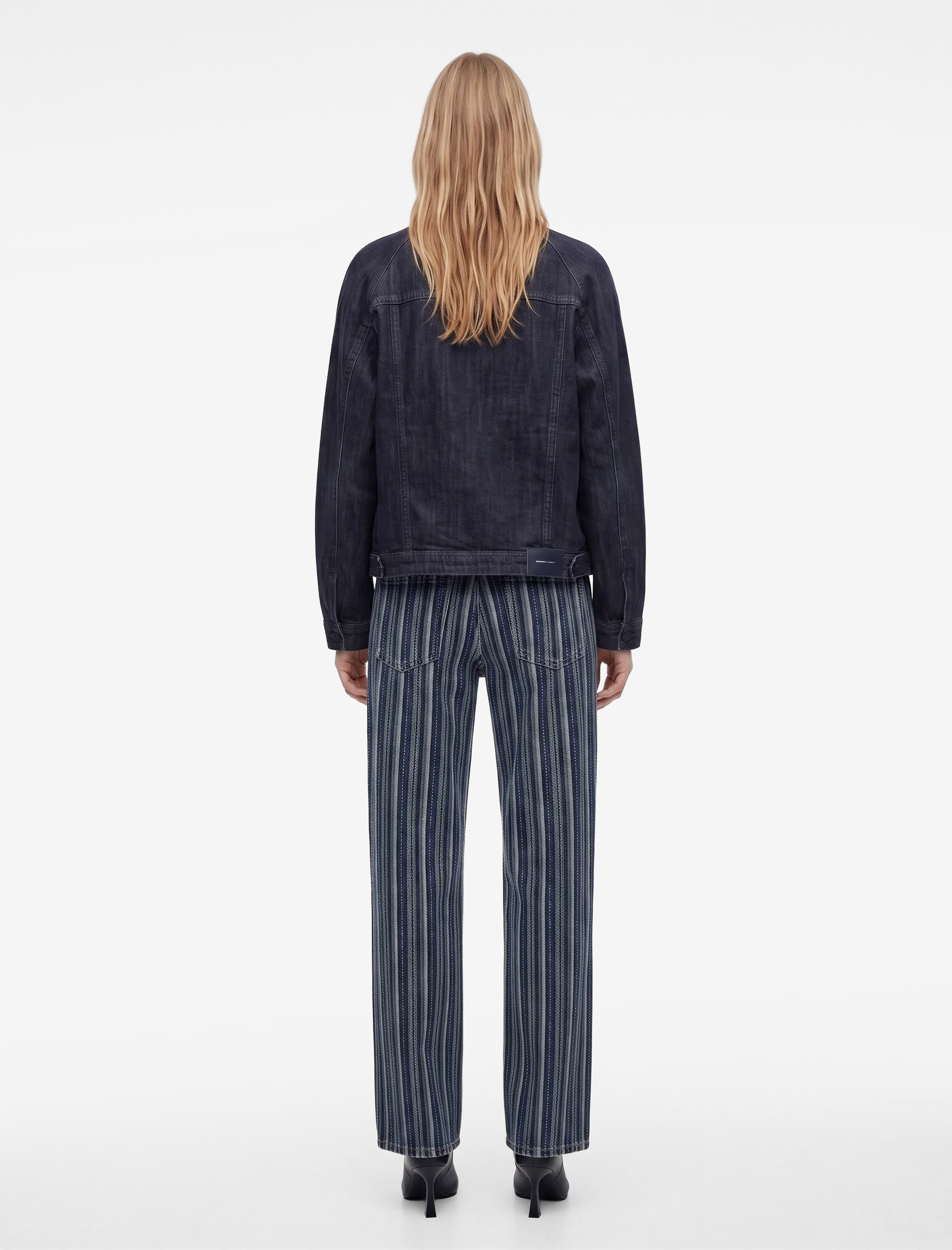 Koton Pamuklu Normal Bel Cepli Uzun Düz Paça Çizgili Denim Pantolon - Straight Fit Jean görsel 3