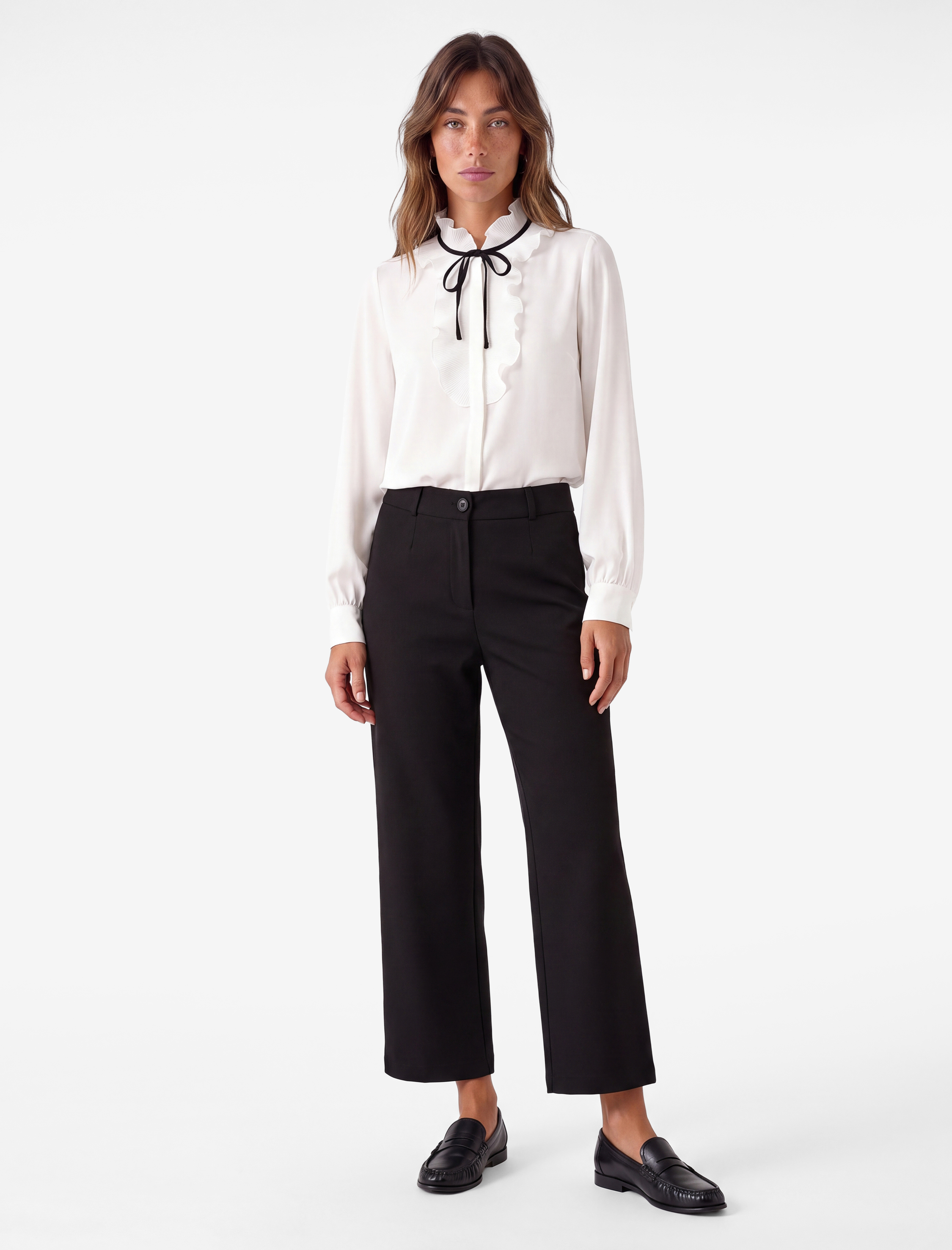 Koton Normal Bel Yan Cepli Düğmeli Straight Fit Kumaş Pantolon