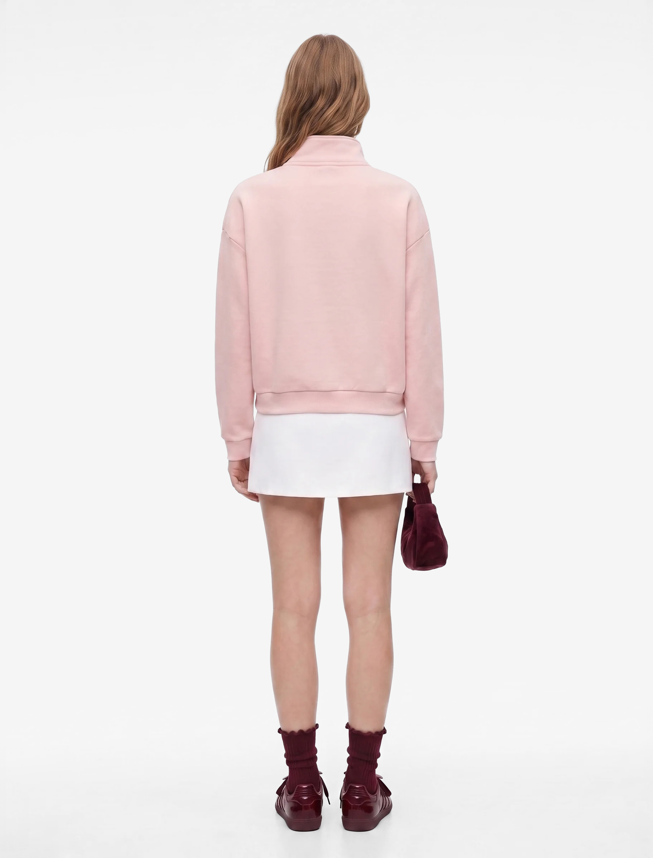 Koton Rahat Kalıp Uzun Kollu Yarım Fermuarlı Baskılı Sweatshirt görsel 3